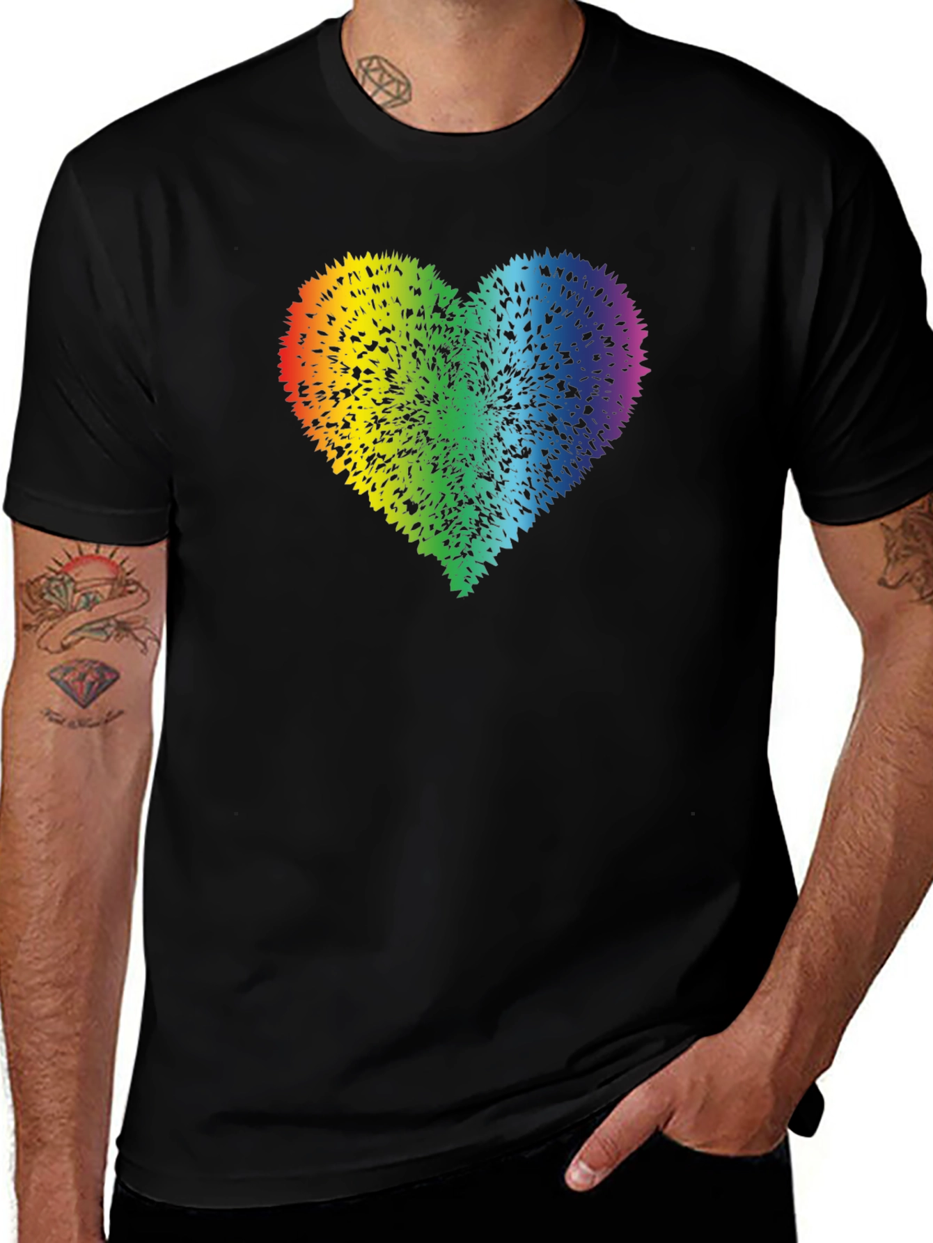 Rainbow Heart Graphic Tee - Prideful Style