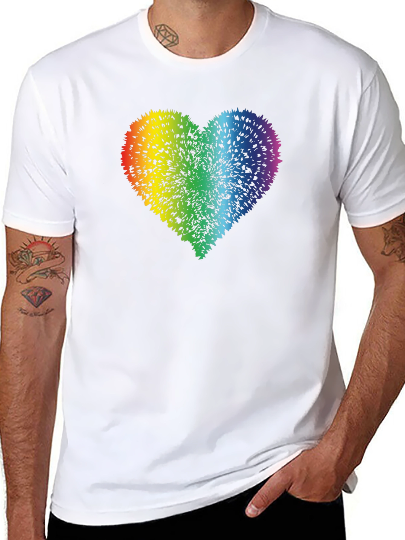 Rainbow Heart Graphic Tee - Prideful Style