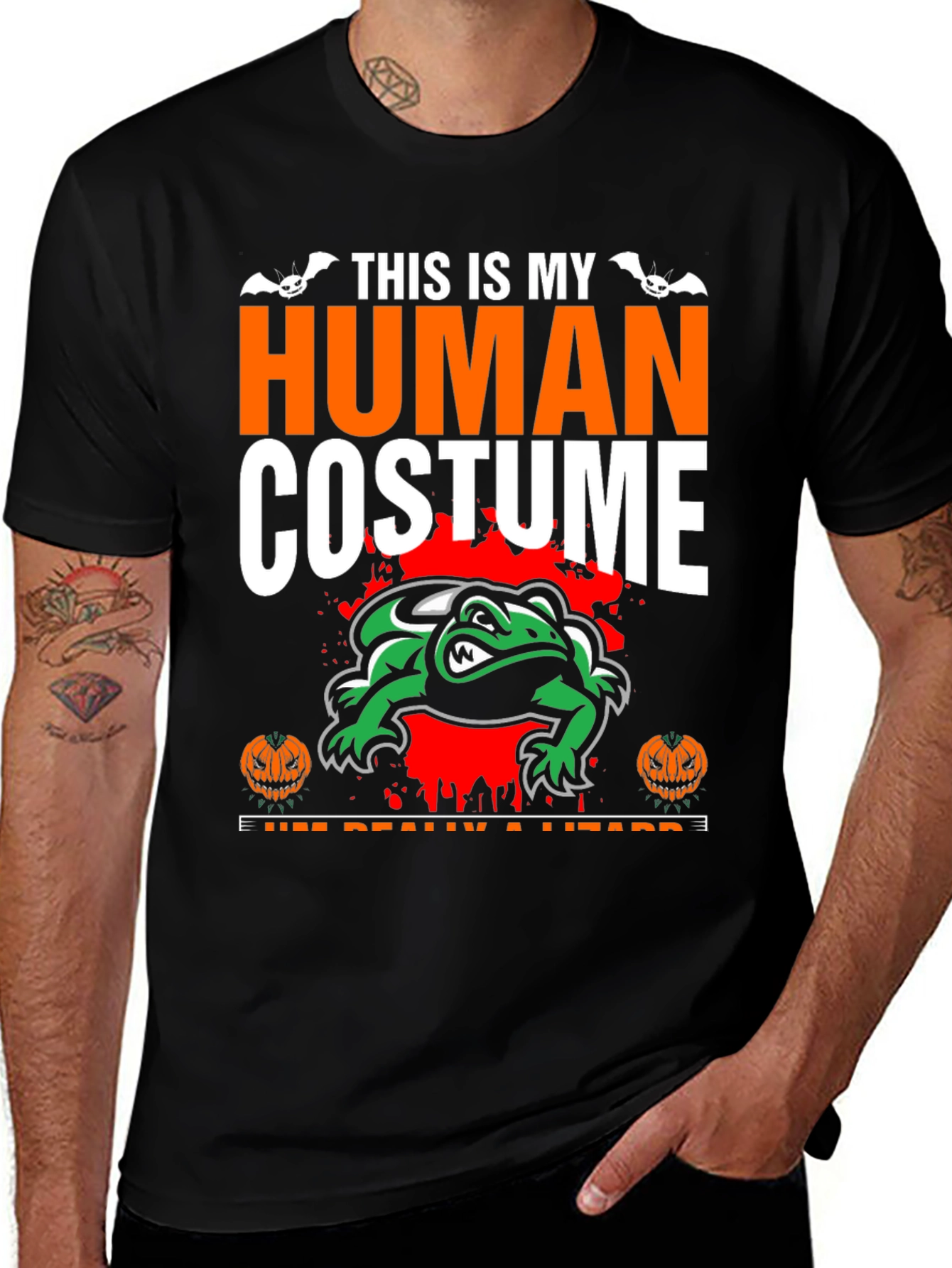 Funny Lizard Costume T-Shirt: Halloween Party Tee
