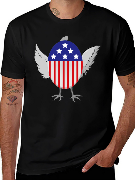 American Chicken Patriotic USA Graphic T-Shirt