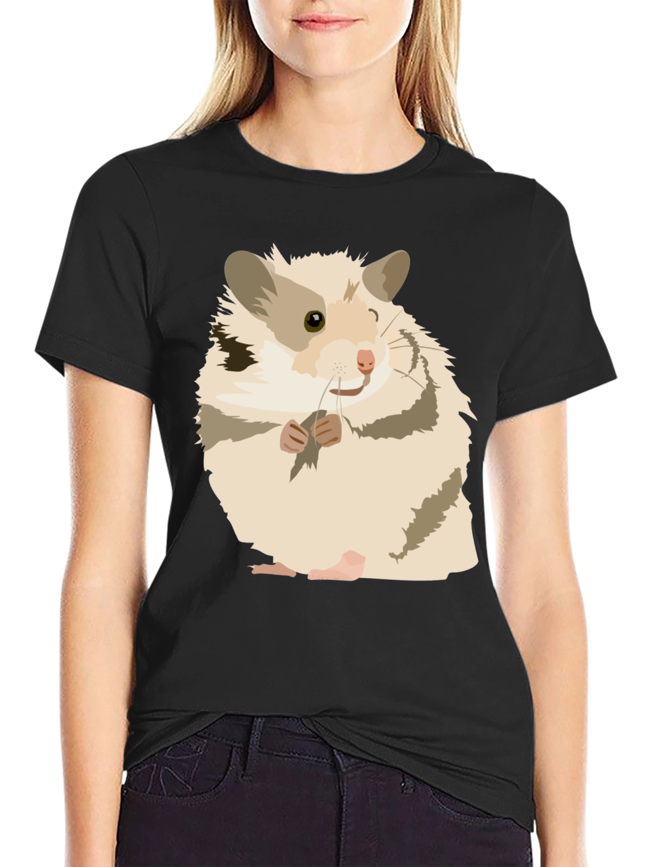 Hamster Graphic Tee - Adorable Black T-Shirt