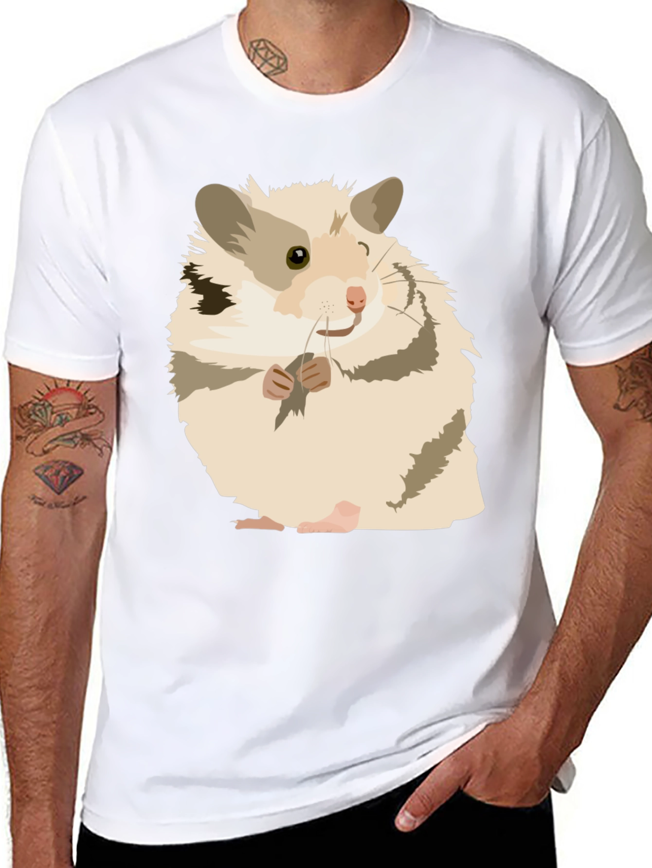 Hamster Graphic Tee - Adorable Black T-Shirt