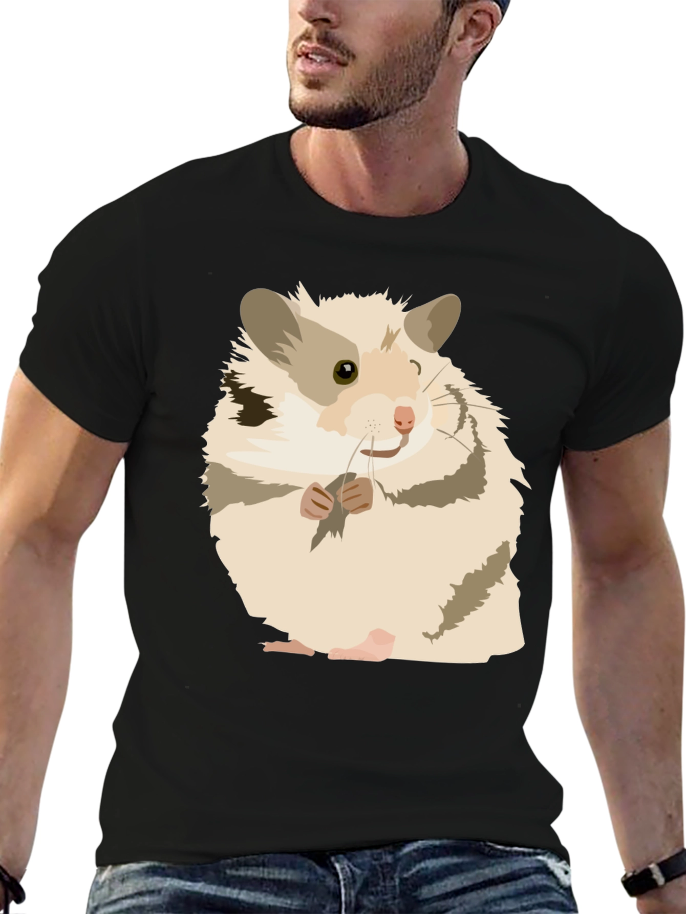 Hamster Graphic Tee - Adorable Black T-Shirt