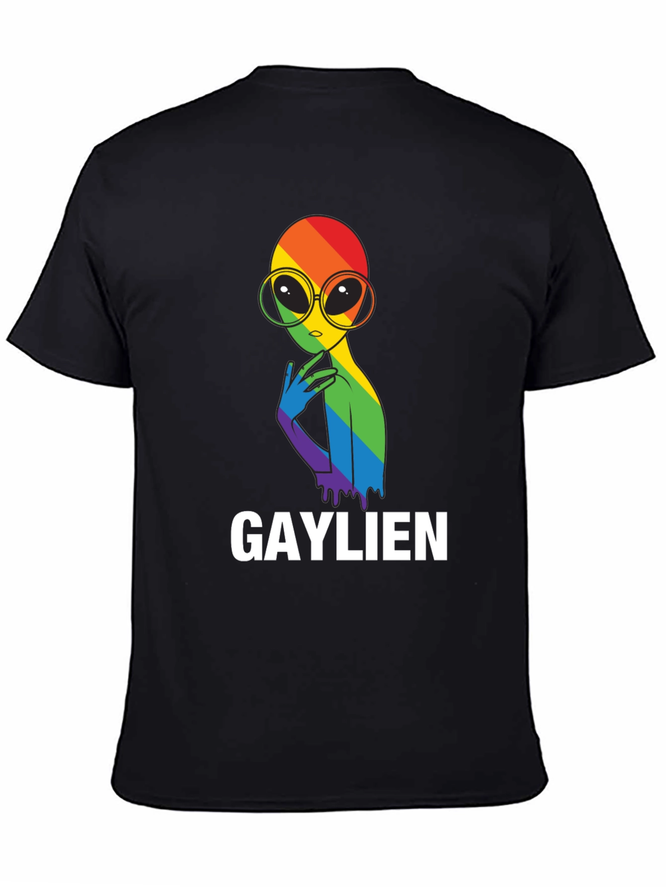 Gaylien Pride T-Shirt - Rainbow Alien Graphic Tee