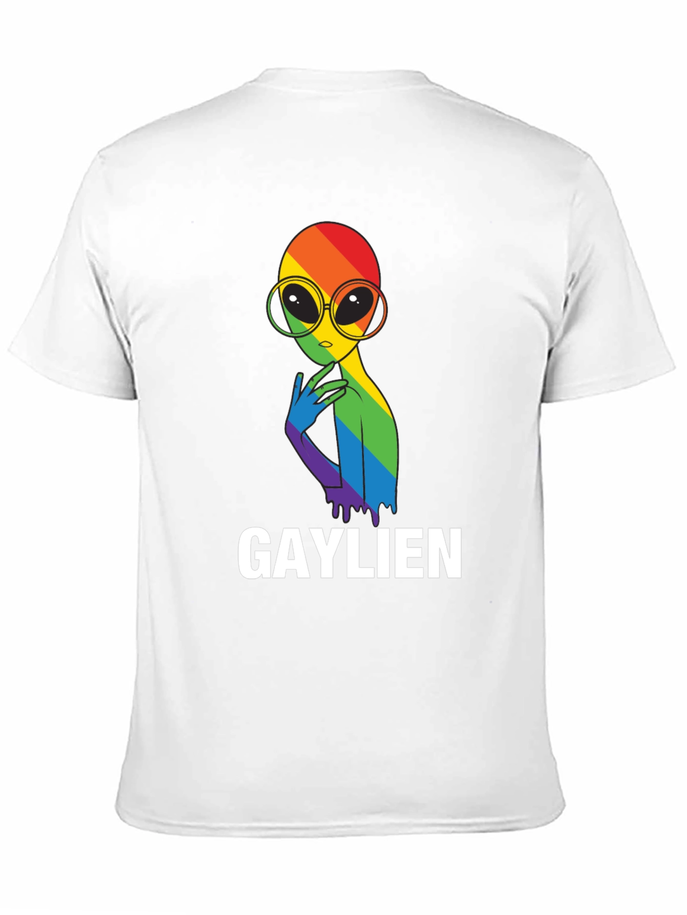 Gaylien Pride T-Shirt - Rainbow Alien Graphic Tee