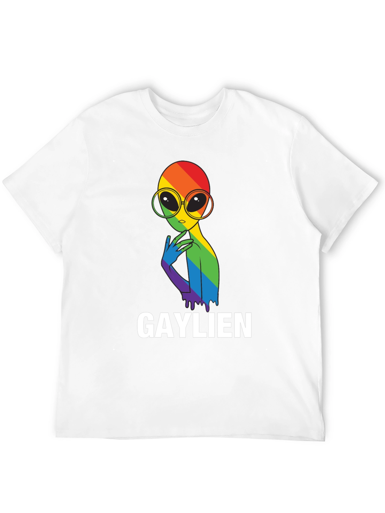 Gaylien Pride T-Shirt - Rainbow Alien Graphic Tee