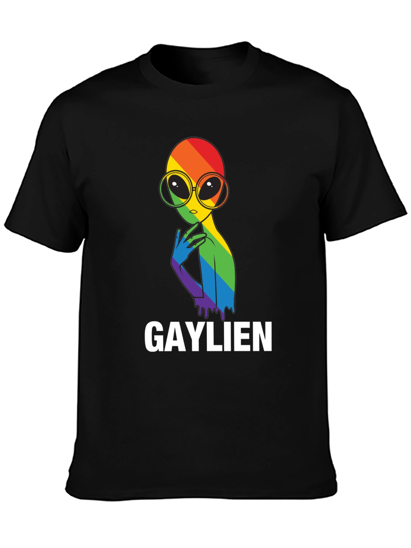 Gaylien Pride T-Shirt - Rainbow Alien Graphic Tee
