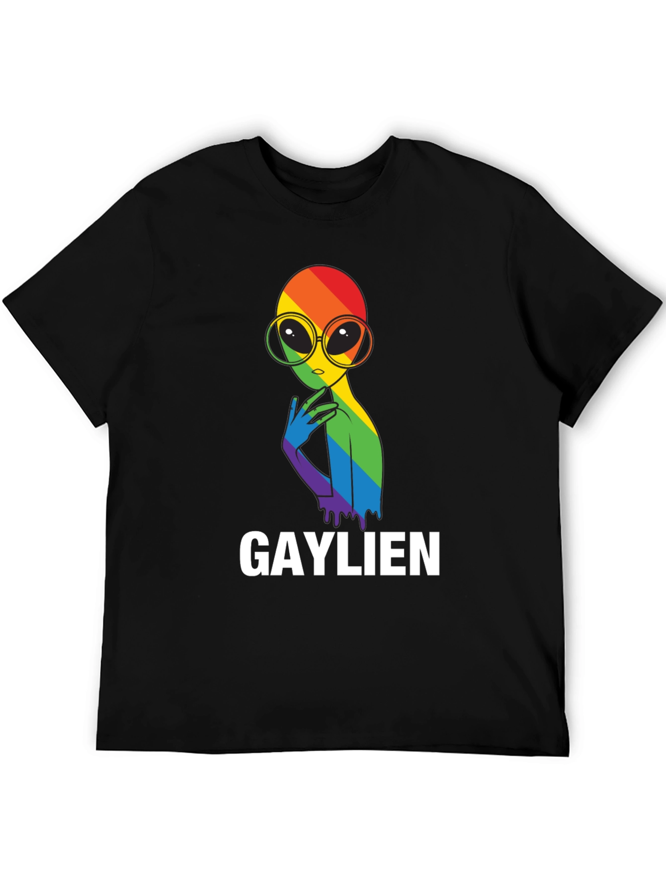 Gaylien Pride T-Shirt - Rainbow Alien Graphic Tee