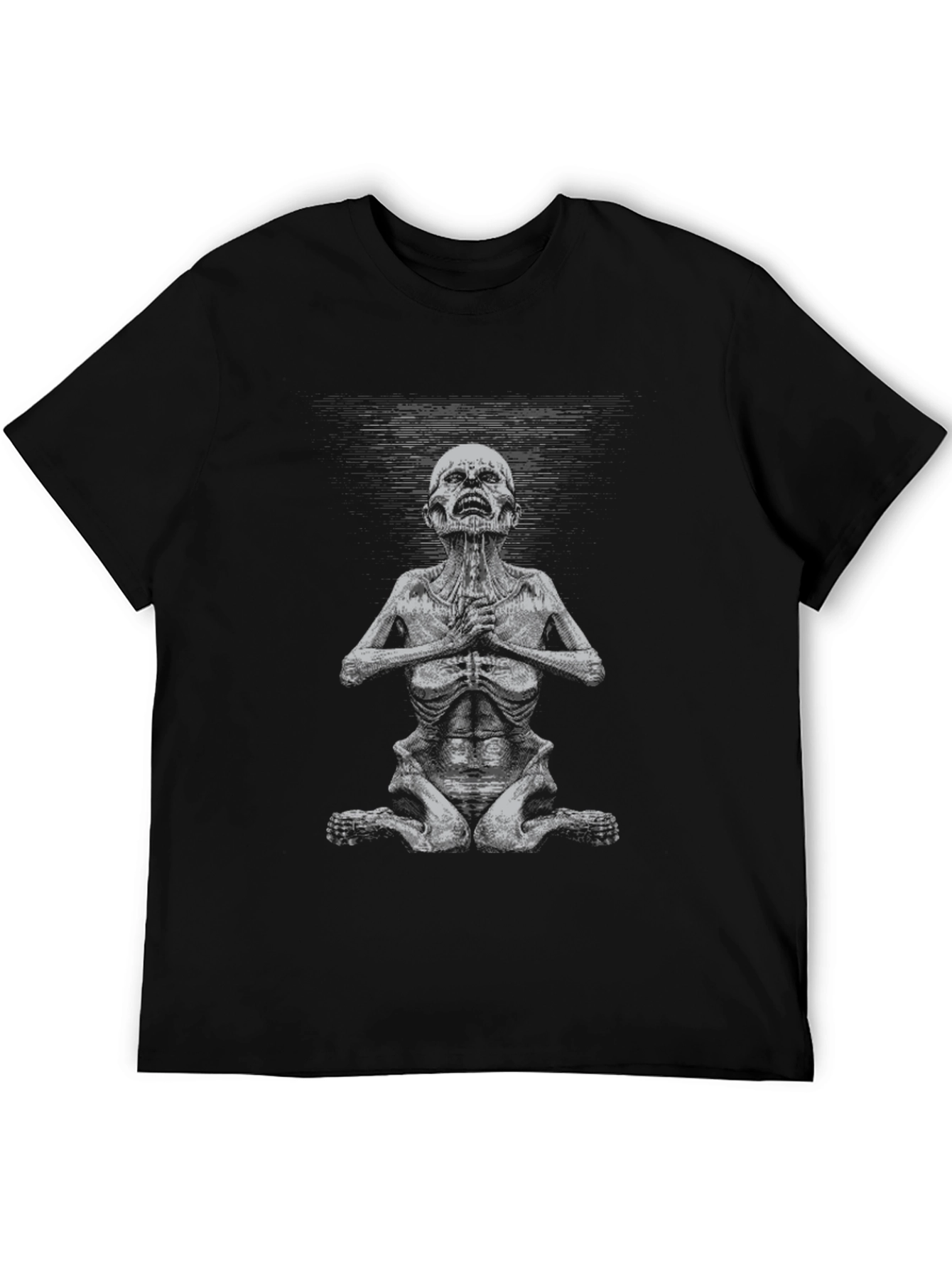 Meditating Skeleton Graphic Tee - Unisex Black T-Shirt