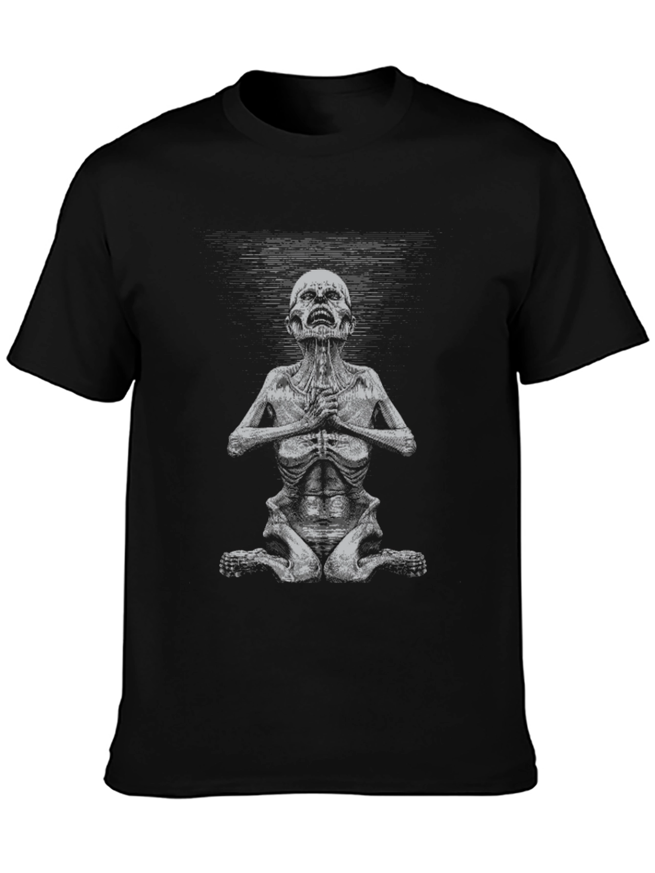 Meditating Skeleton Graphic Tee - Unisex Black T-Shirt