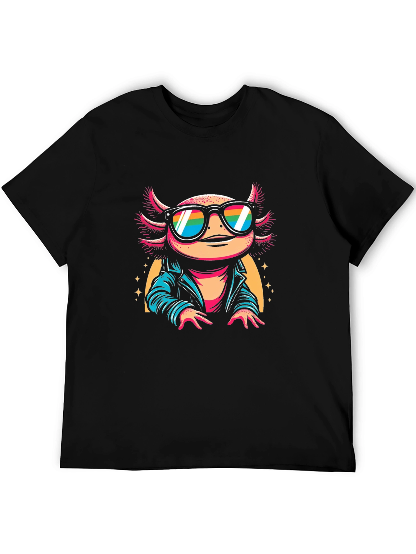 Cool Axolotl T-Shirt - Rainbow Sunglasses