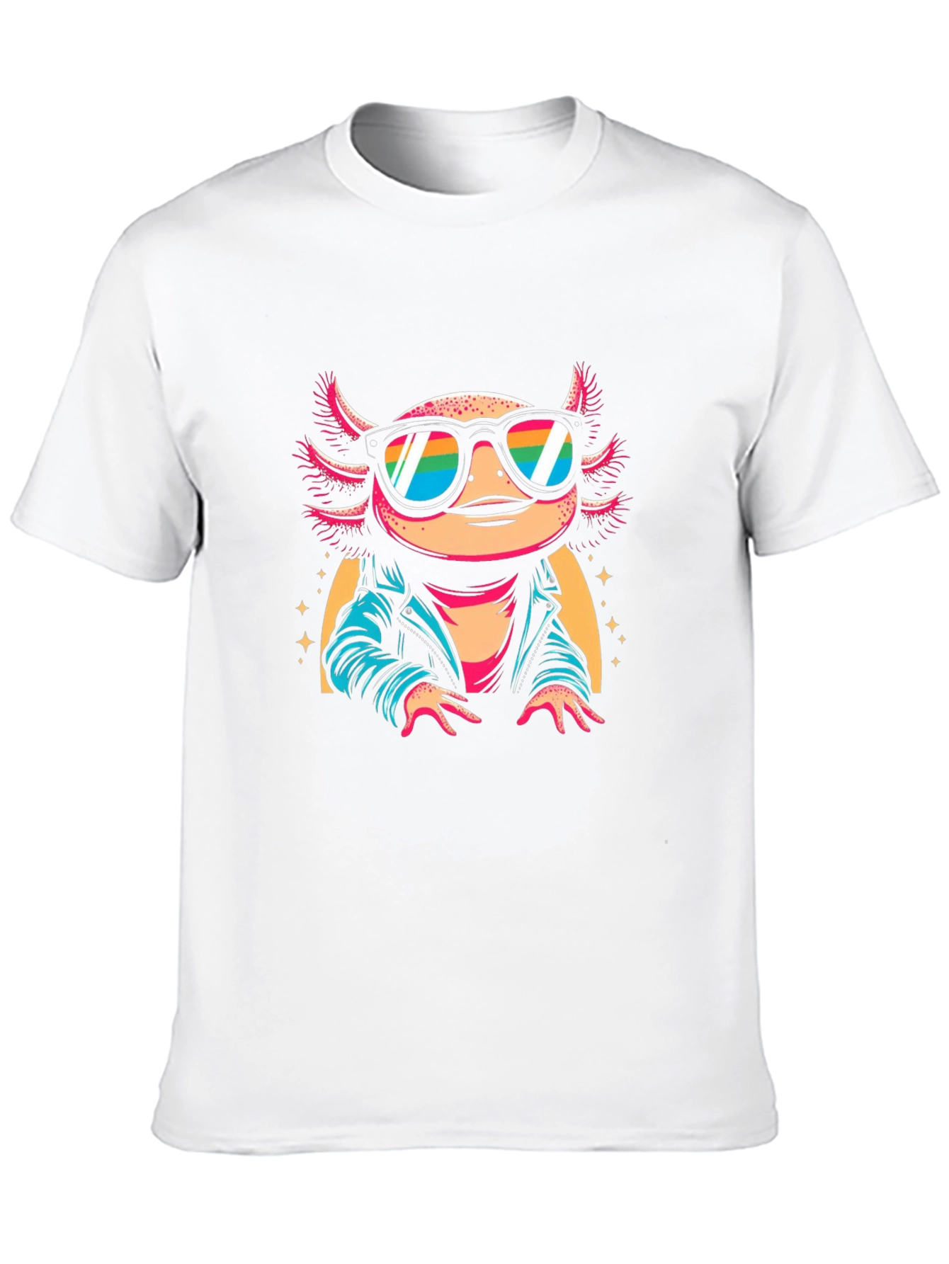 Cool Axolotl T-Shirt - Rainbow Sunglasses