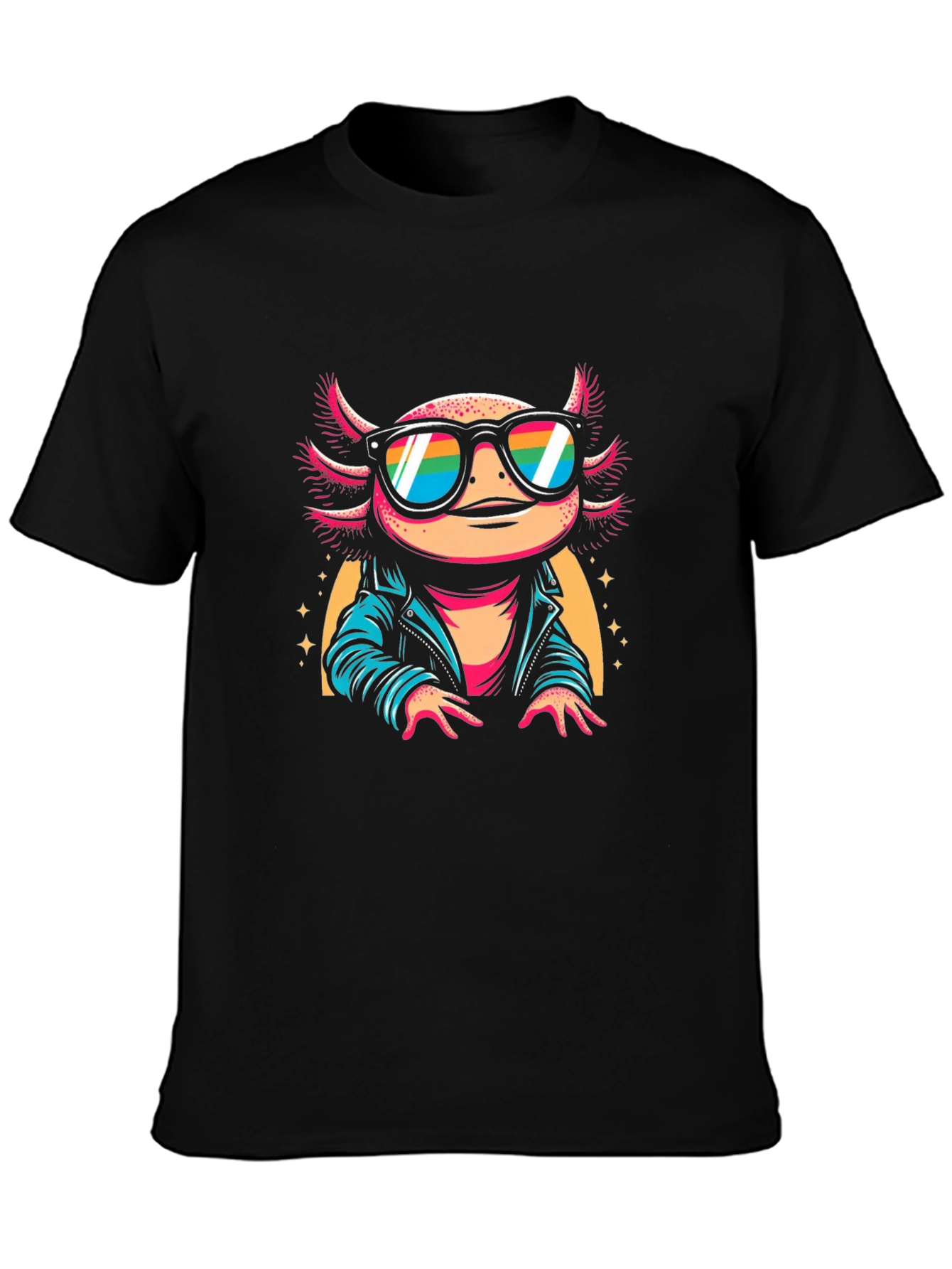Cool Axolotl T-Shirt - Rainbow Sunglasses