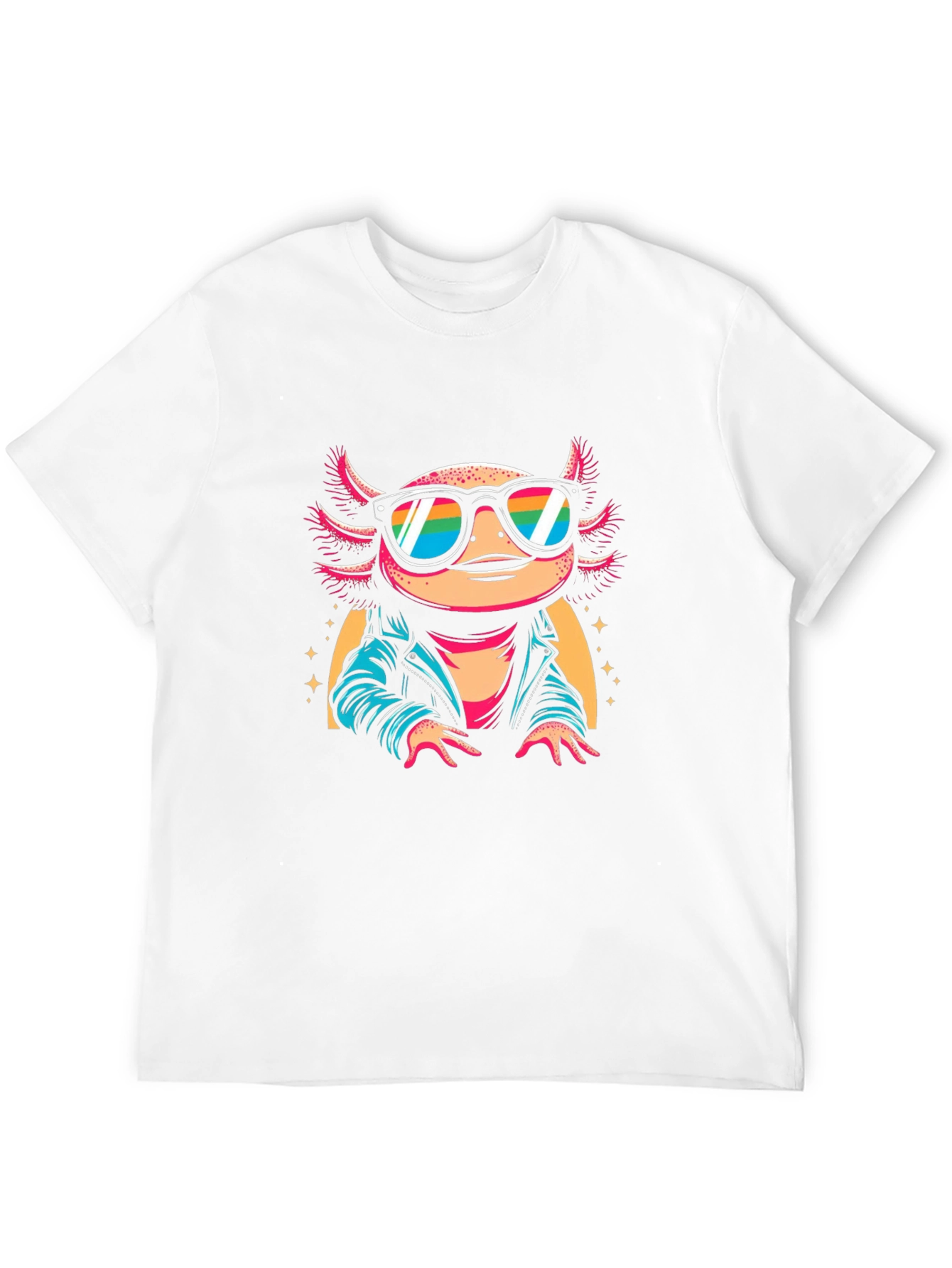 Cool Axolotl T-Shirt - Rainbow Sunglasses