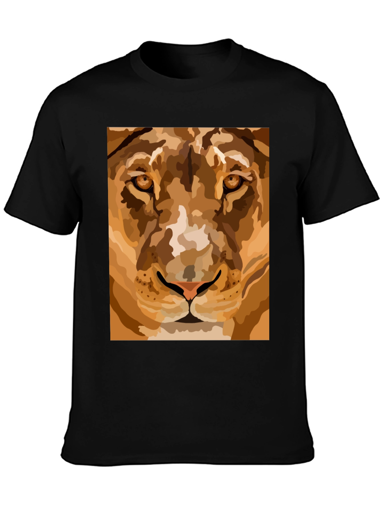 Lion Face Graphic Tee - Mens Black T-Shirt
