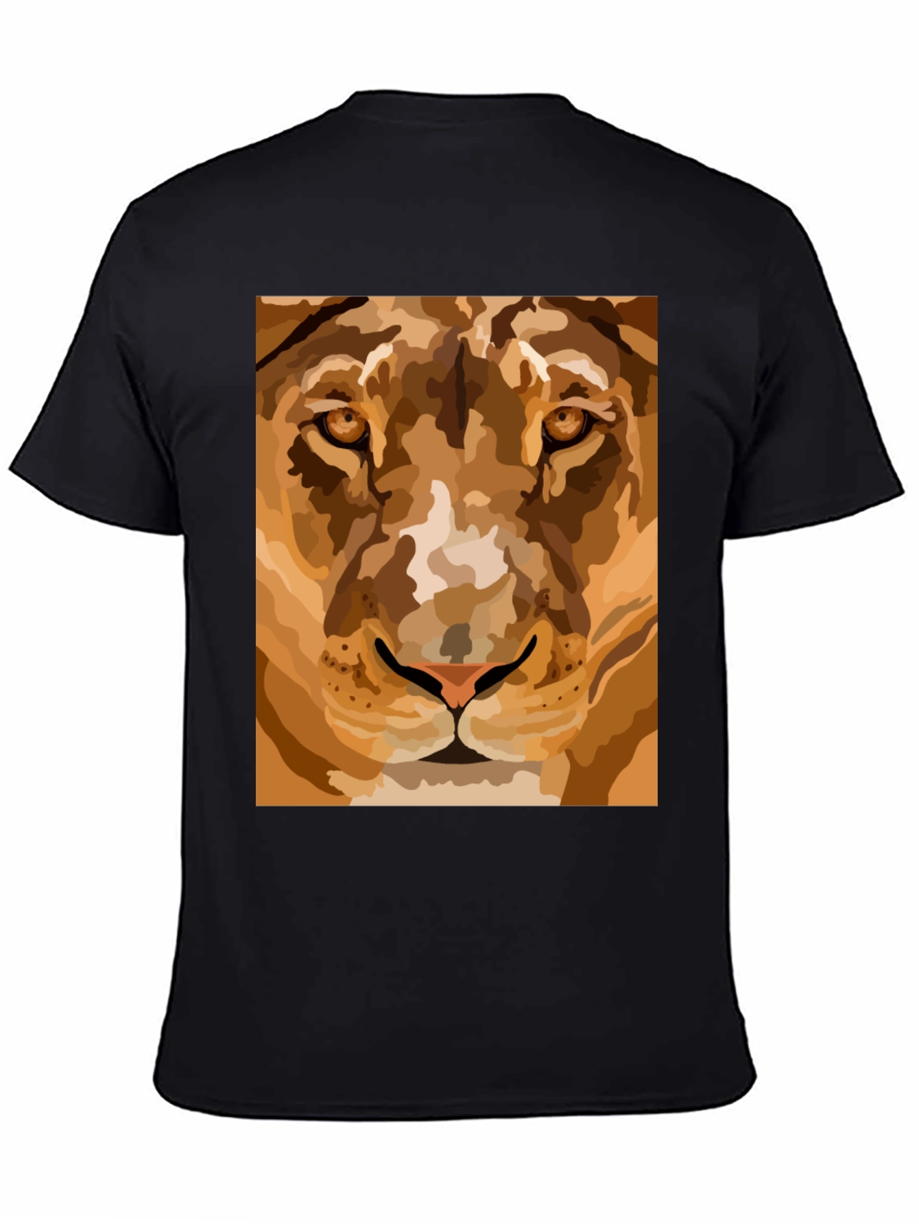 Lion Face Graphic Tee - Mens Black T-Shirt