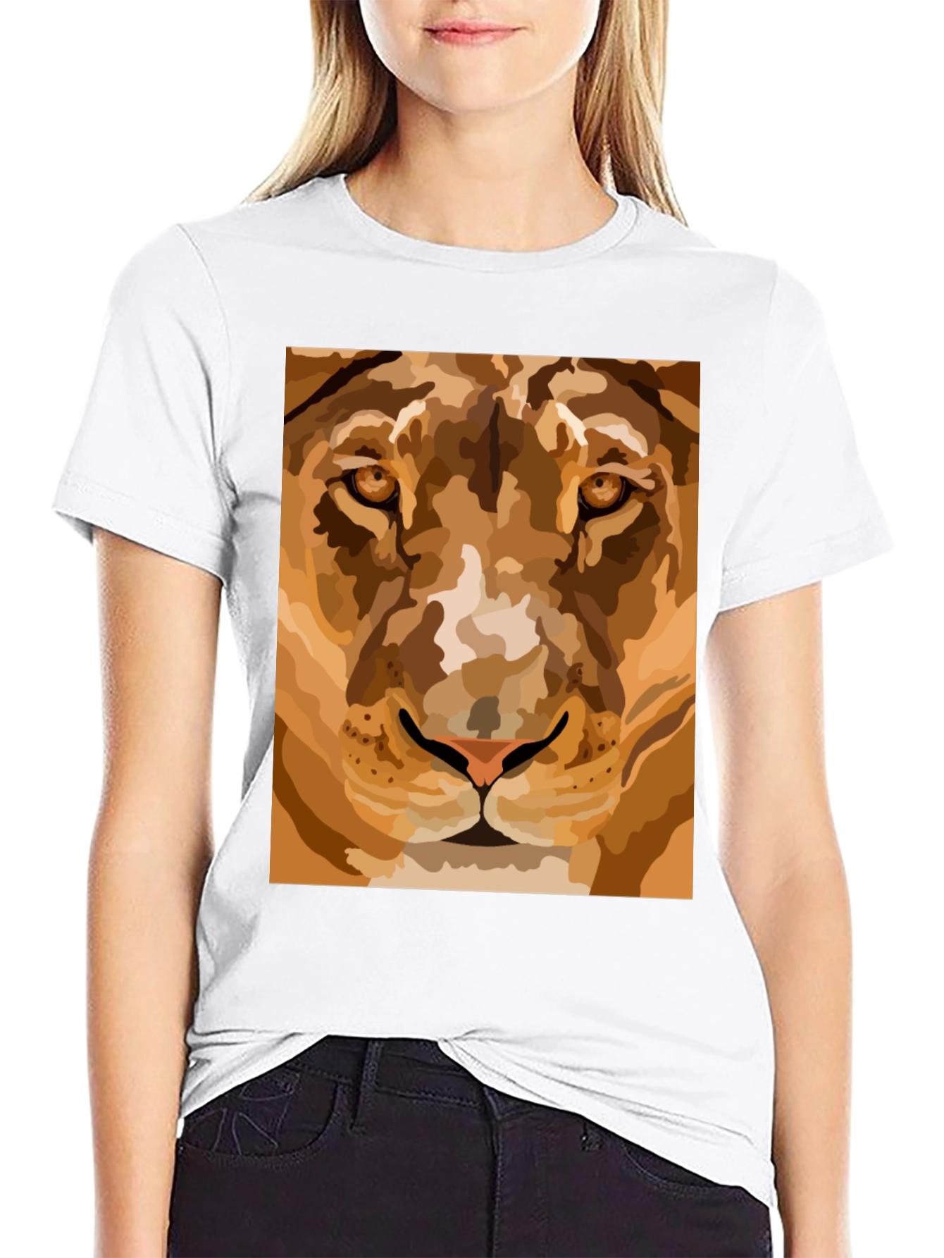 Lion Face Graphic Tee - Mens Black T-Shirt