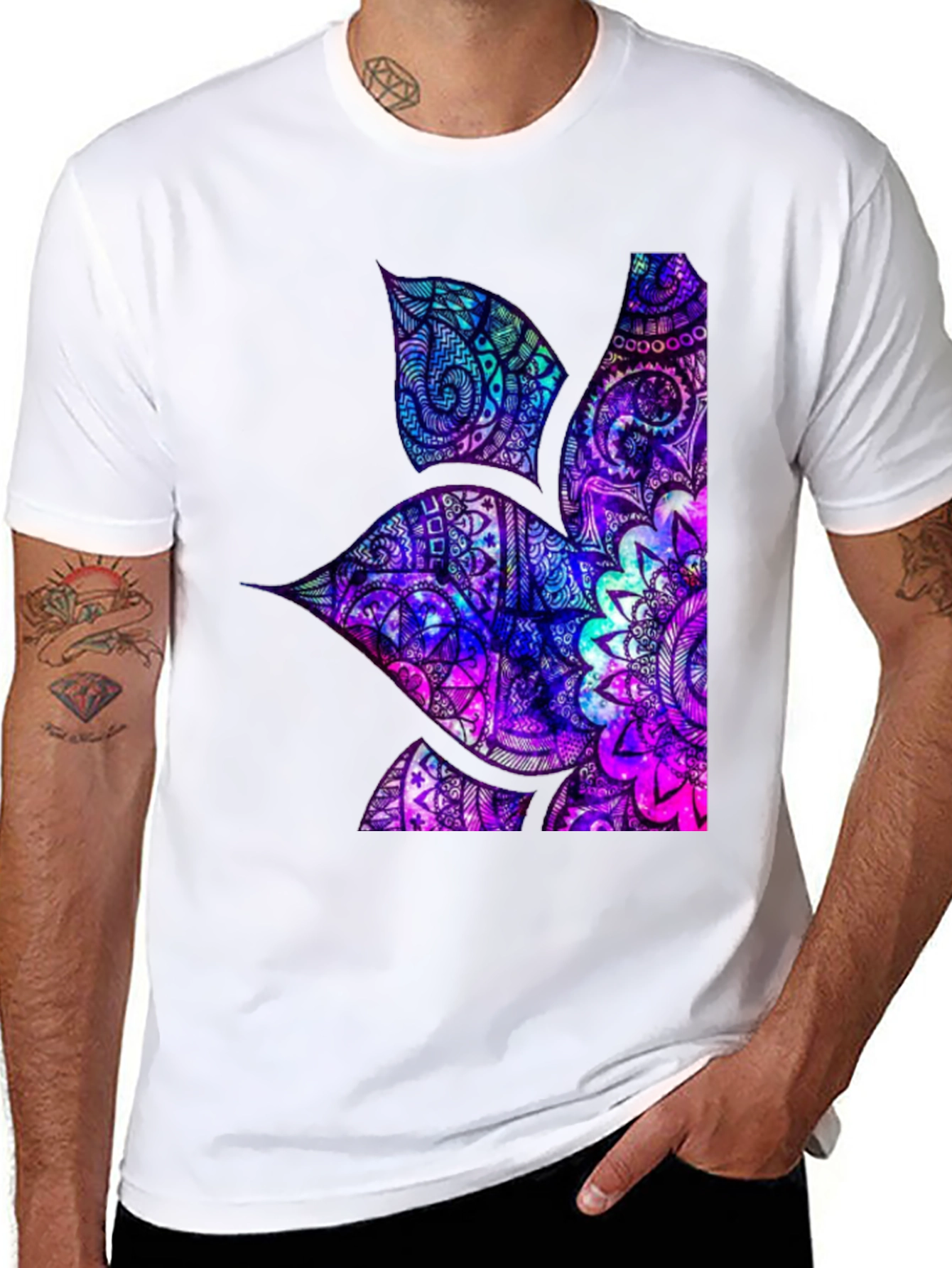 Psychedelic Hummingbird Graphic Tee - Mens Black T-Shirt