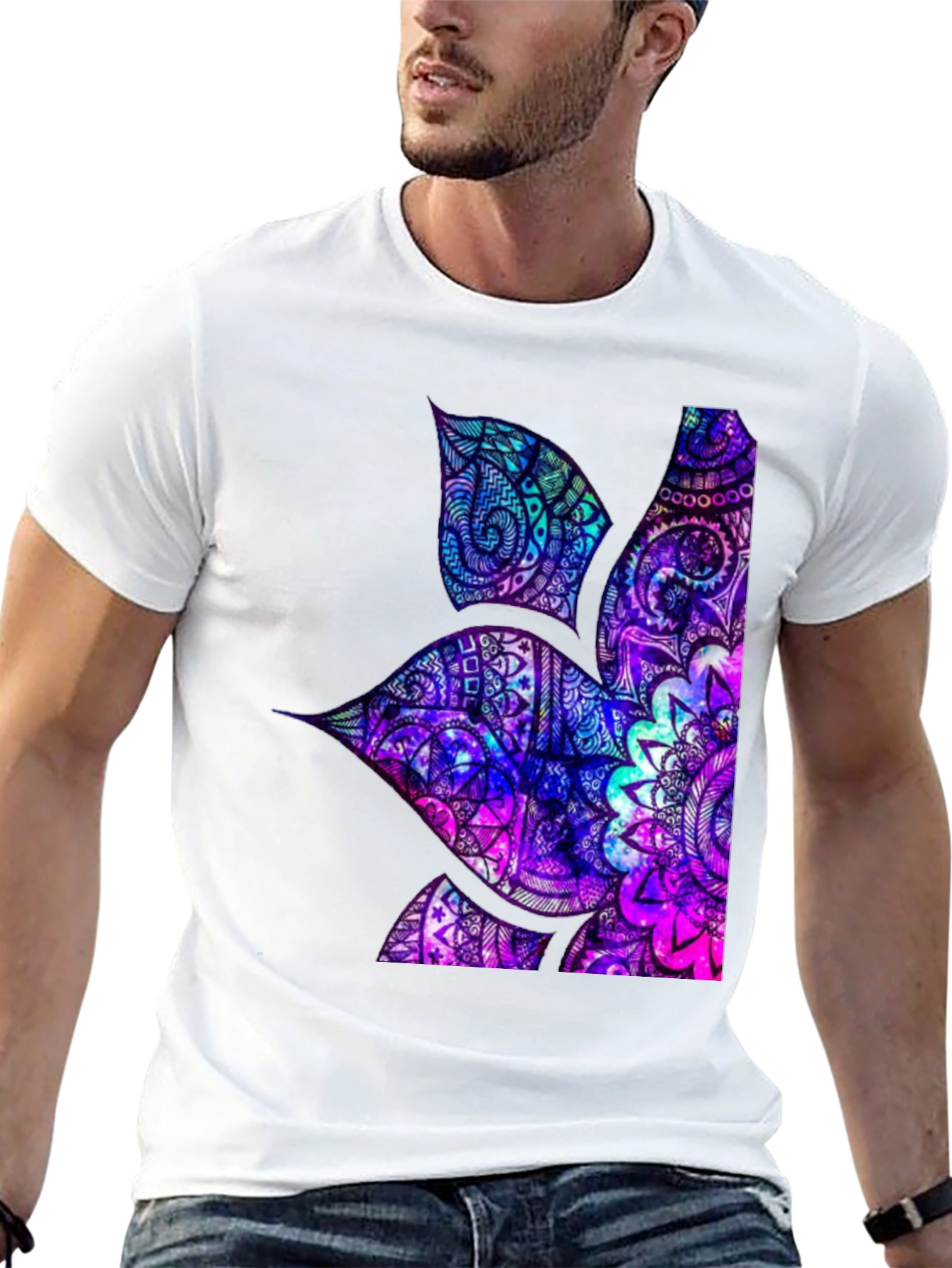 Psychedelic Hummingbird Graphic Tee - Mens Black T-Shirt