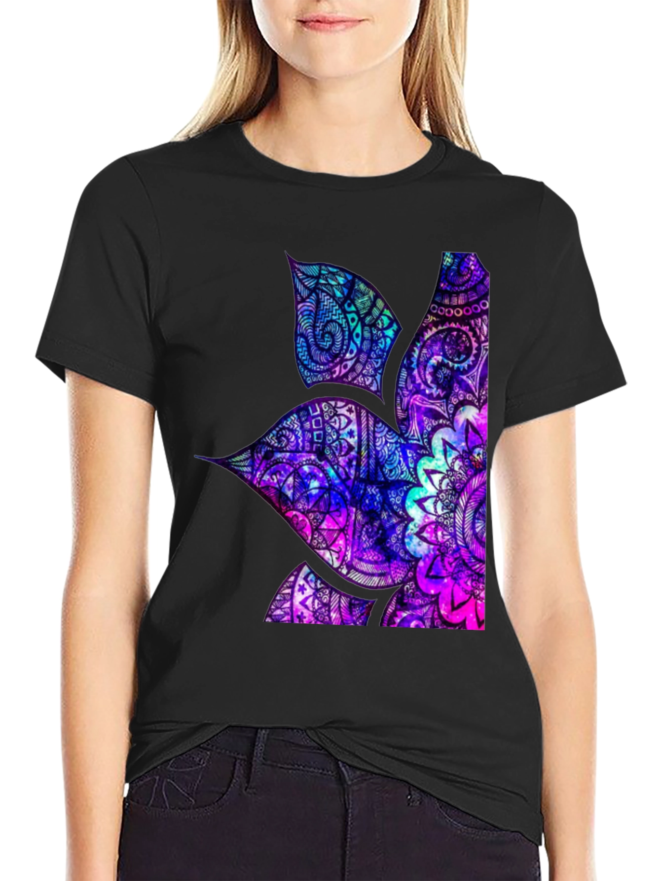 Psychedelic Hummingbird Graphic Tee - Mens Black T-Shirt