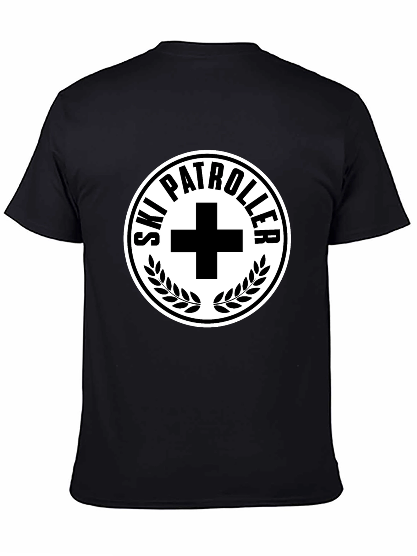 Ski Patrol T-Shirt - Black with White Emblem