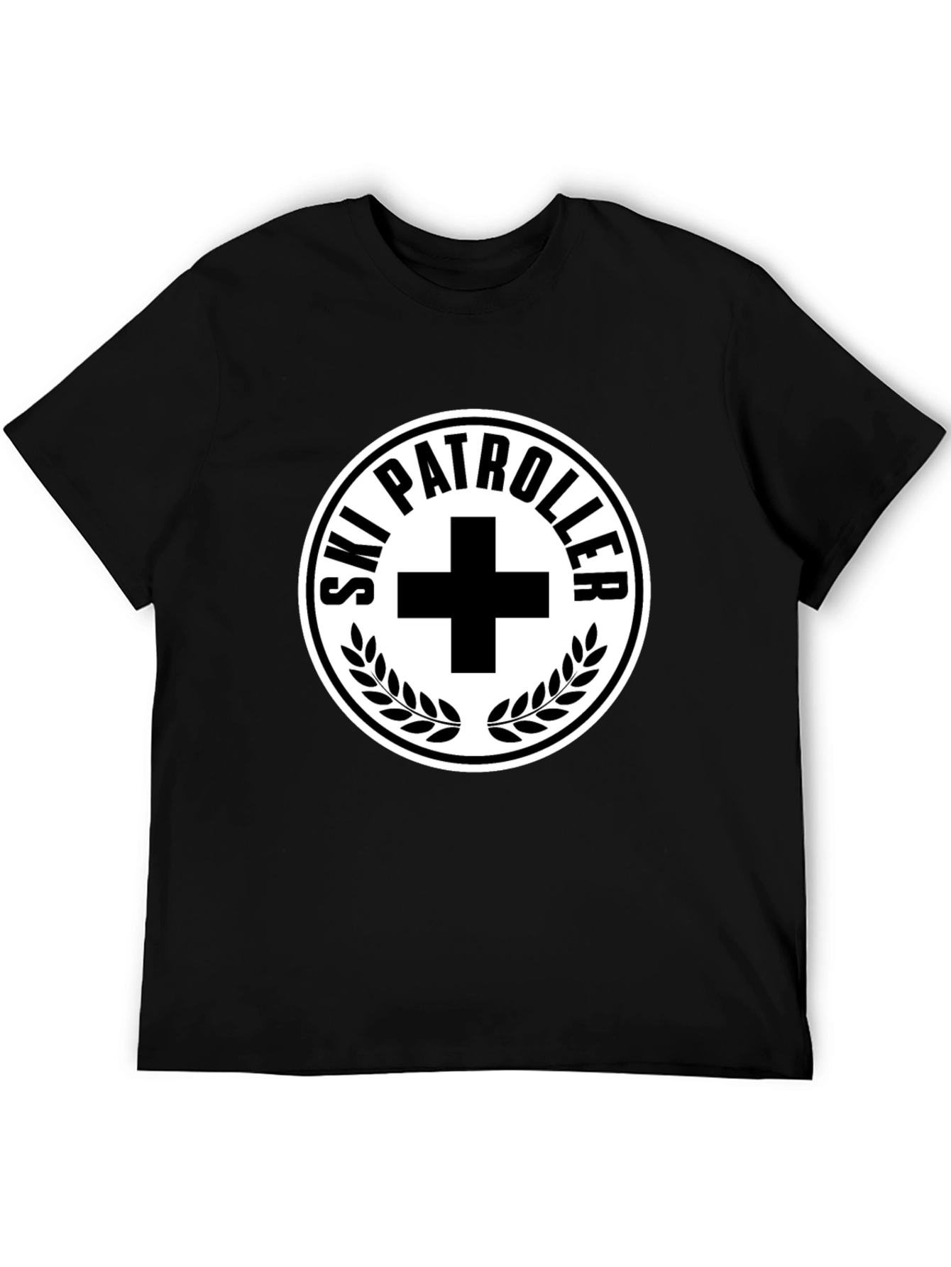 Ski Patrol T-Shirt - Black with White Emblem