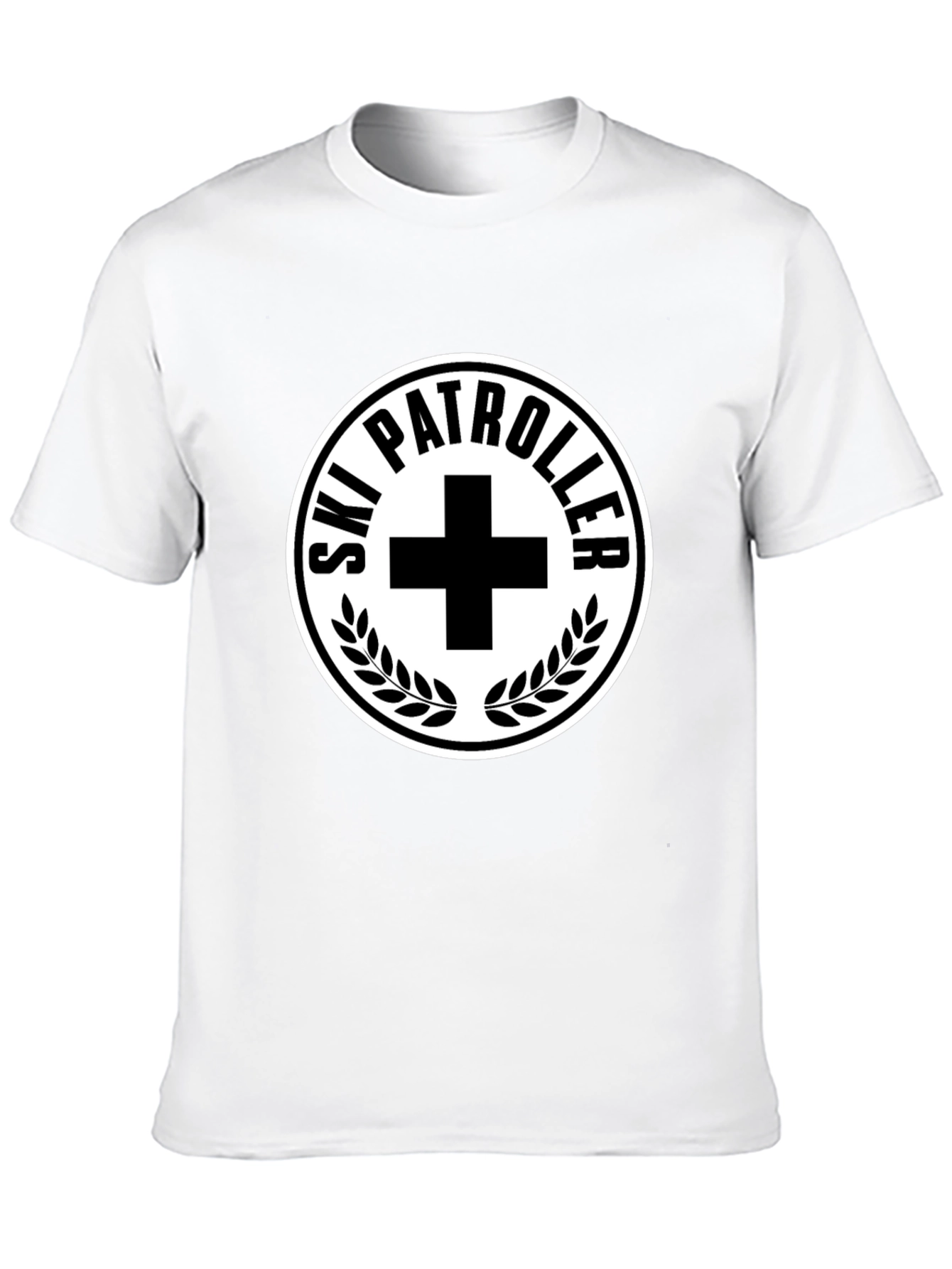 Ski Patrol T-Shirt - Black with White Emblem