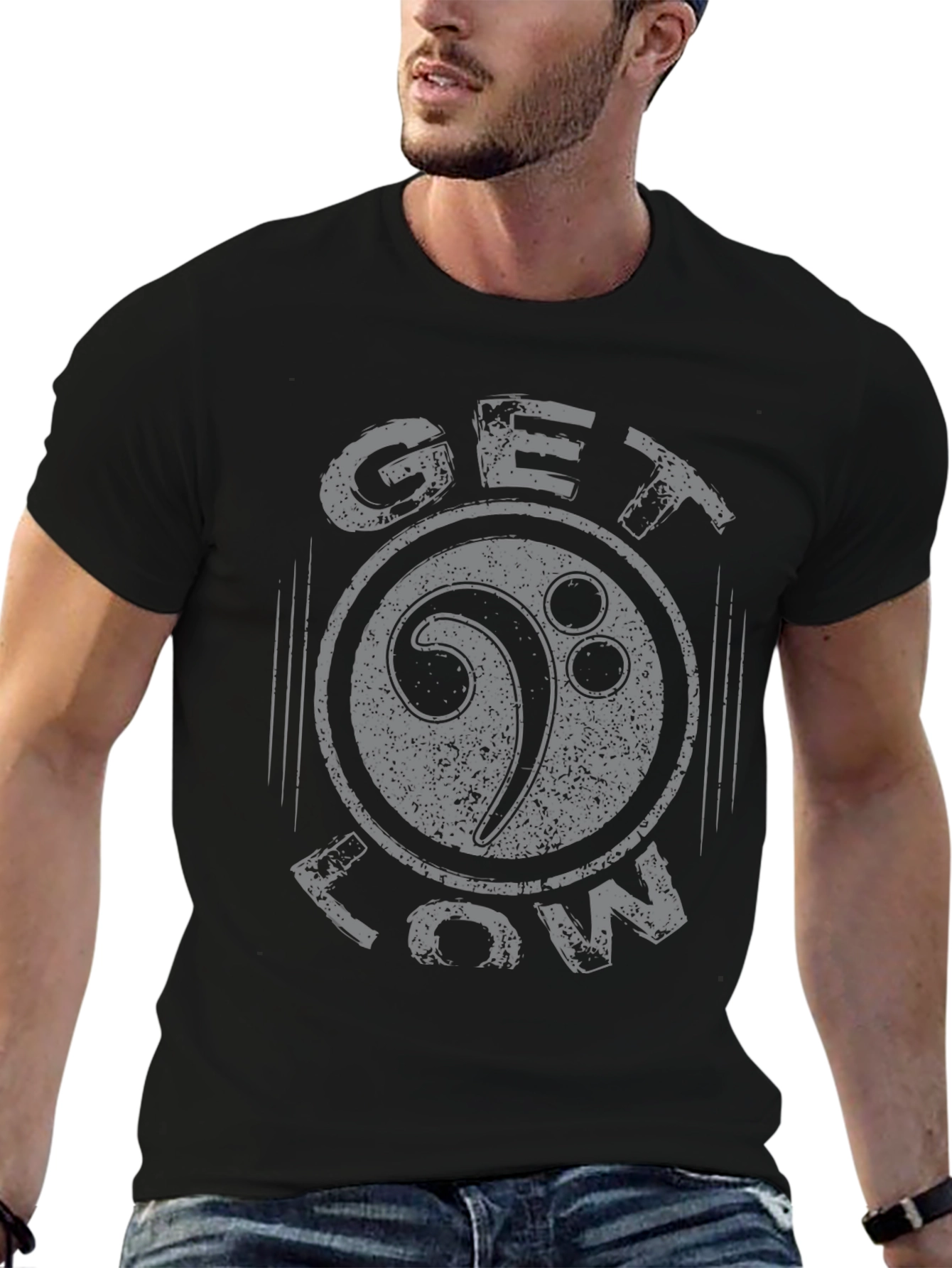 Get Low Bass Clef Graphic Tee - Black