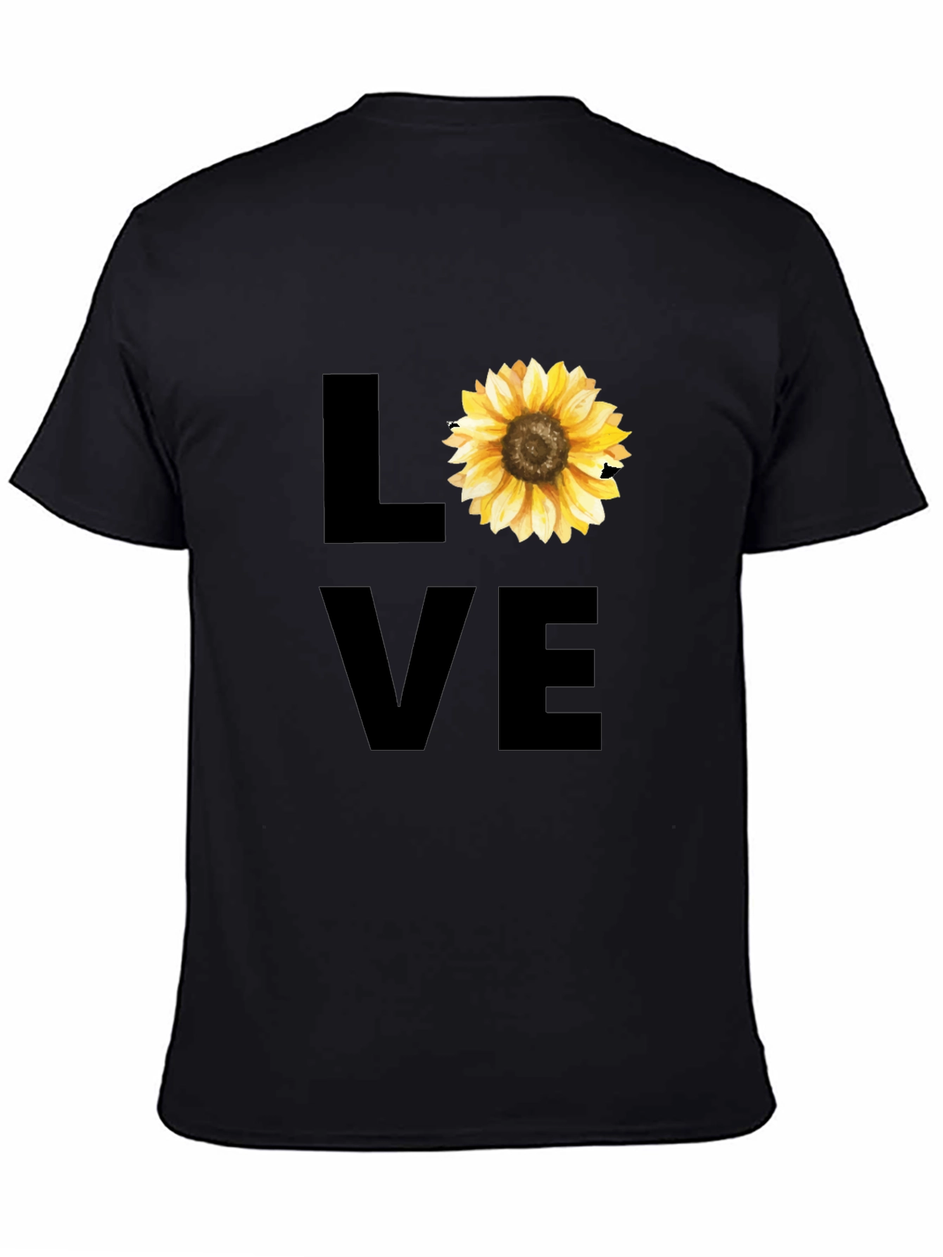 Sunflower Love Graphic Tee - Stylish Black T-Shirt