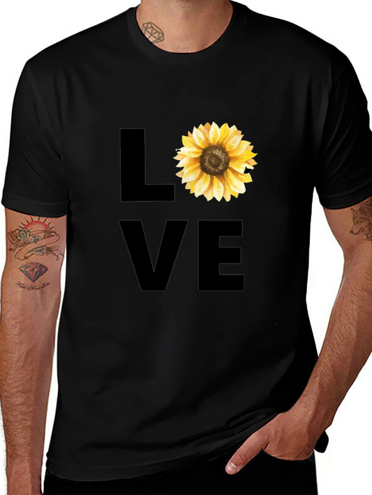 Sunflower Love Graphic Tee - Stylish Black T-Shirt