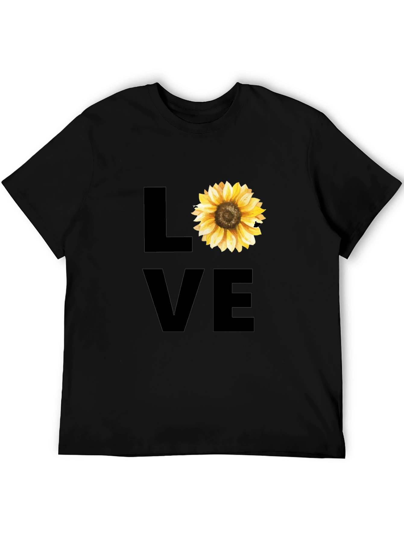 Sunflower Love Graphic Tee - Stylish Black T-Shirt