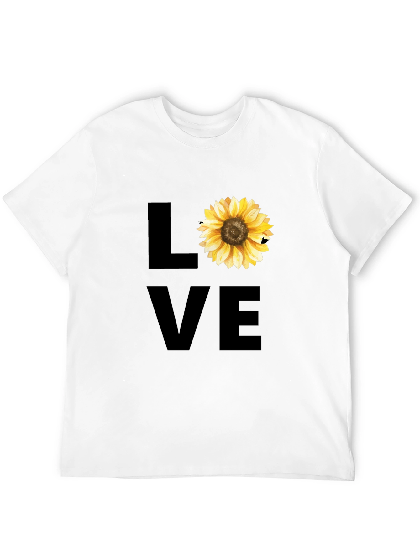 Sunflower Love Graphic Tee - Stylish Black T-Shirt