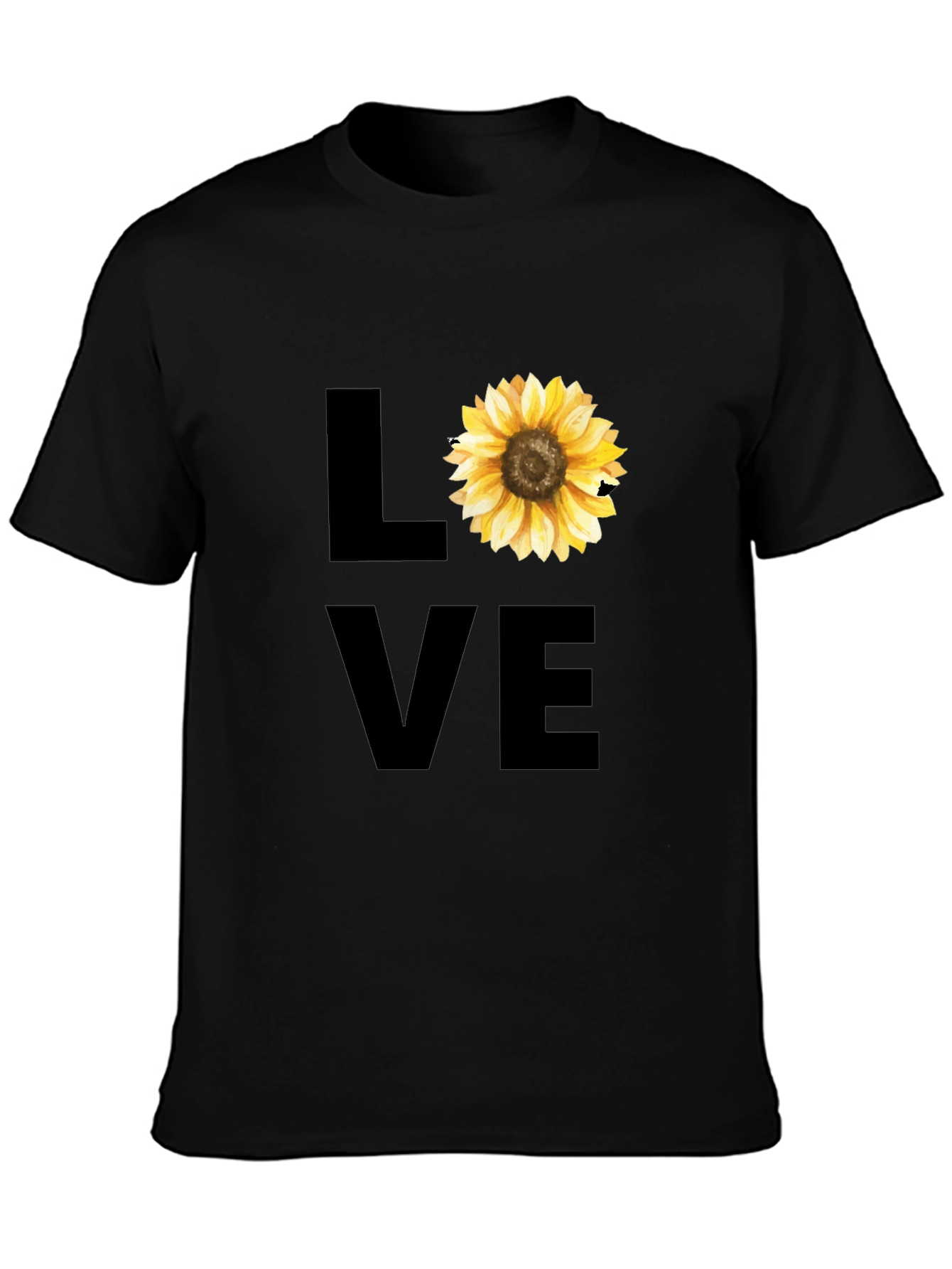 Sunflower Love Graphic Tee - Stylish Black T-Shirt