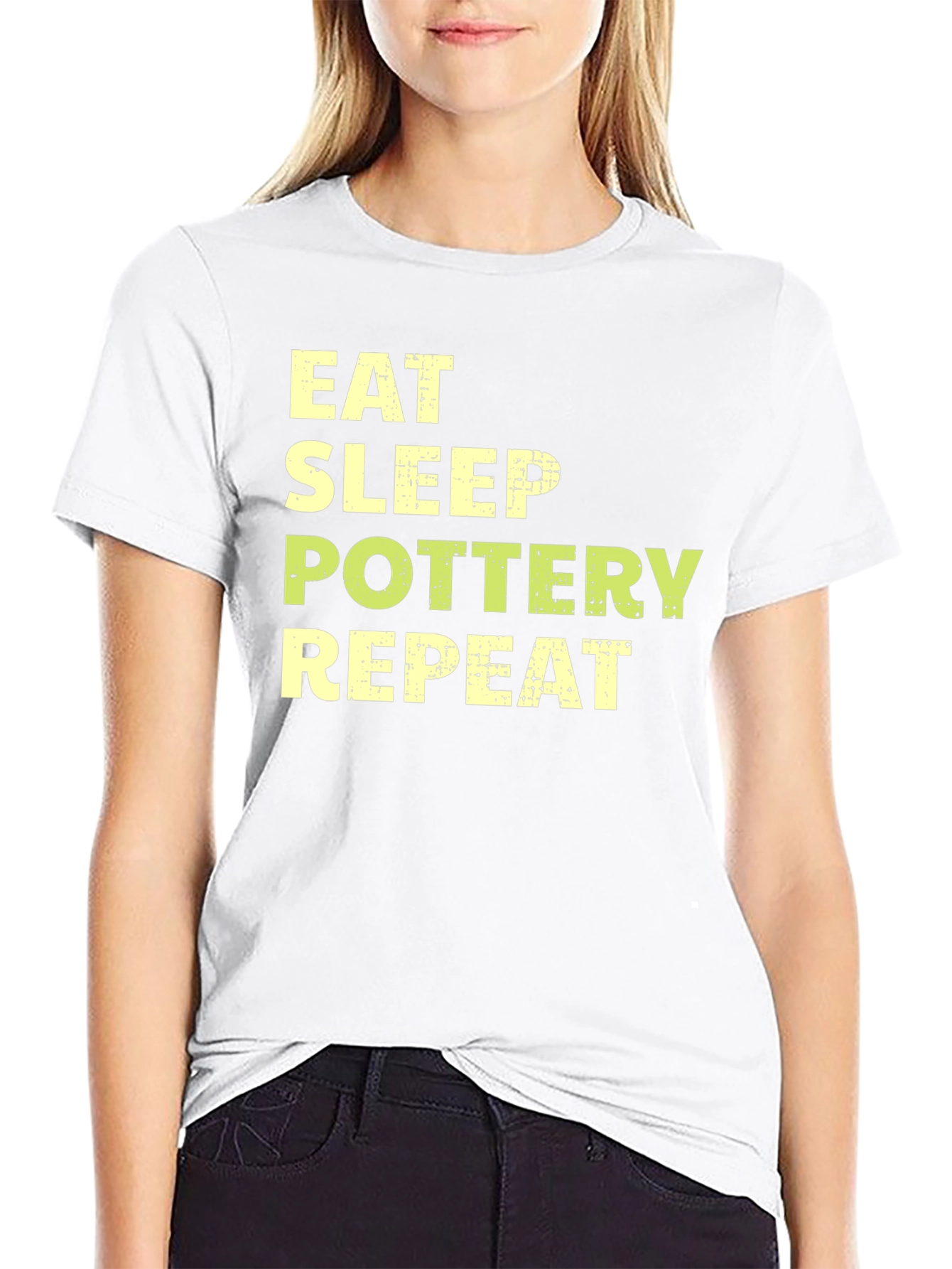 Eat Sleep Pottery Repeat T-Shirt Black Graphic Tee
