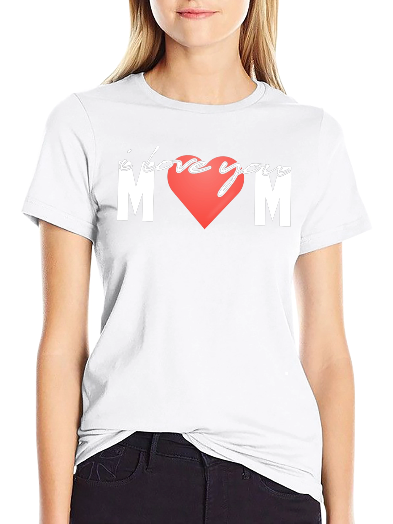 I Love You Mom T-Shirt Black Cotton Tee