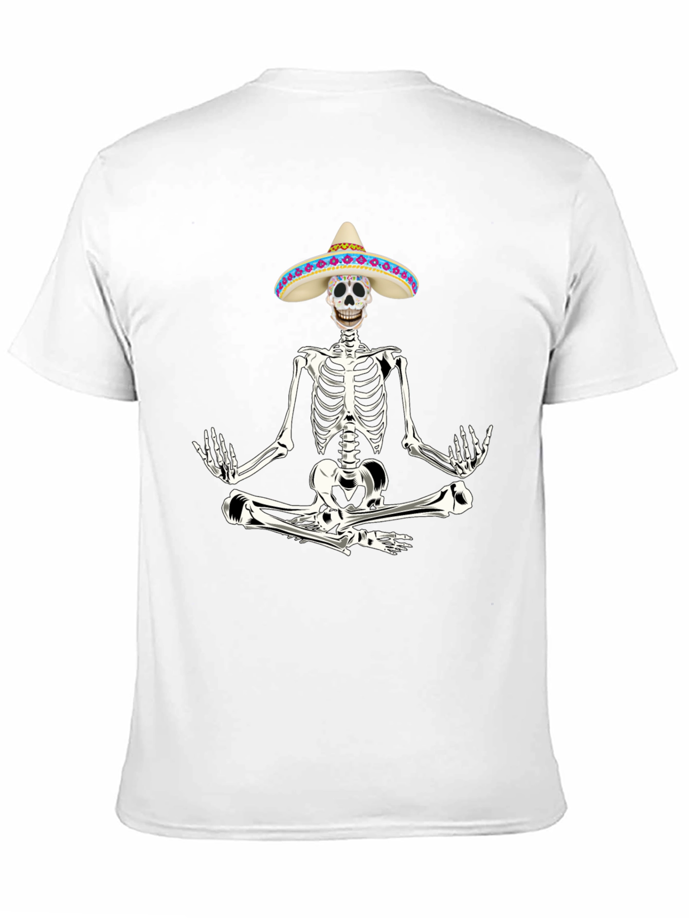 Meditating Skeleton in Sombrero T-Shirt