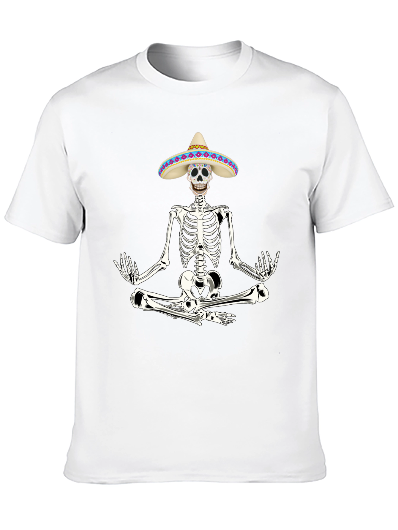 Meditating Skeleton in Sombrero T-Shirt