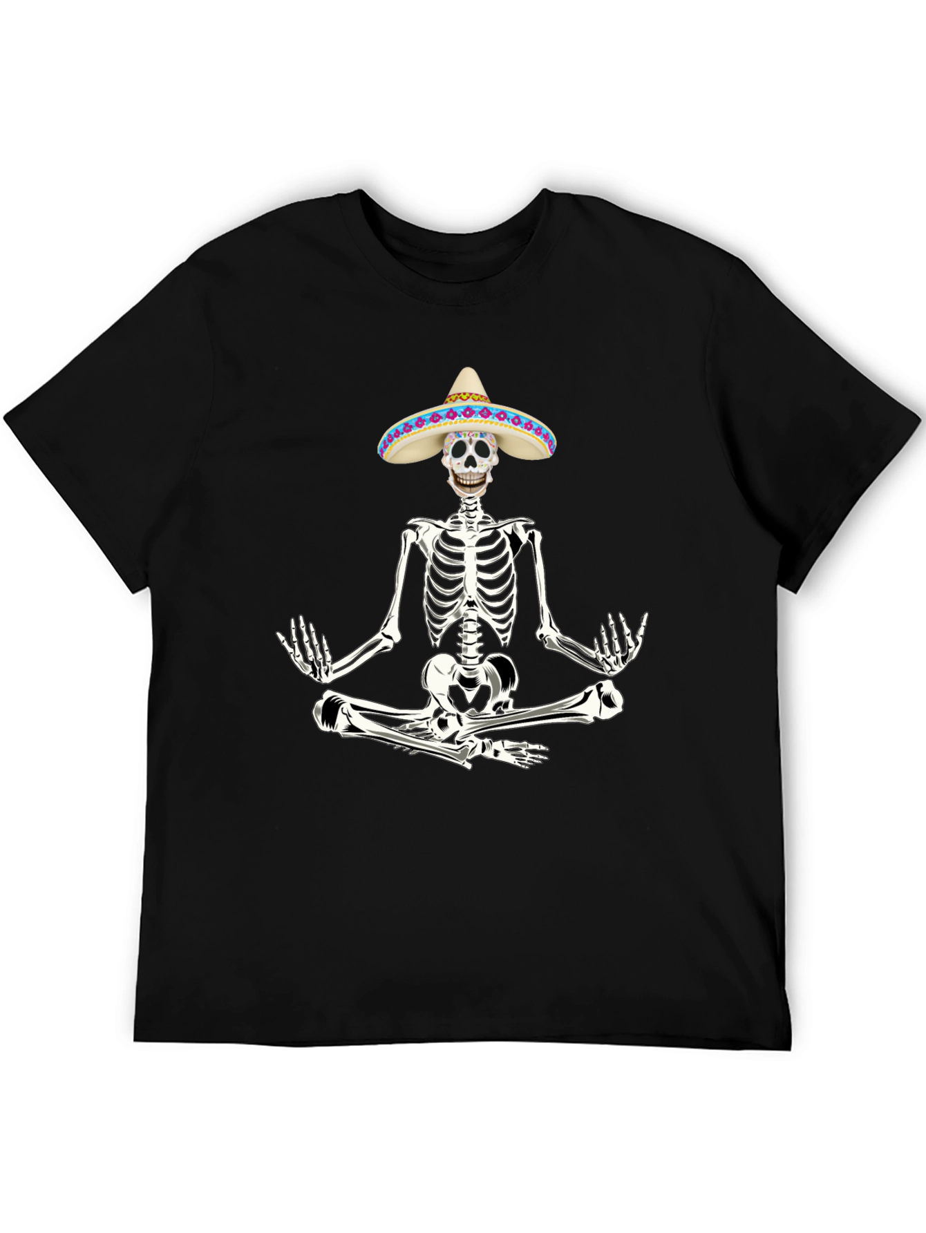 Meditating Skeleton in Sombrero T-Shirt