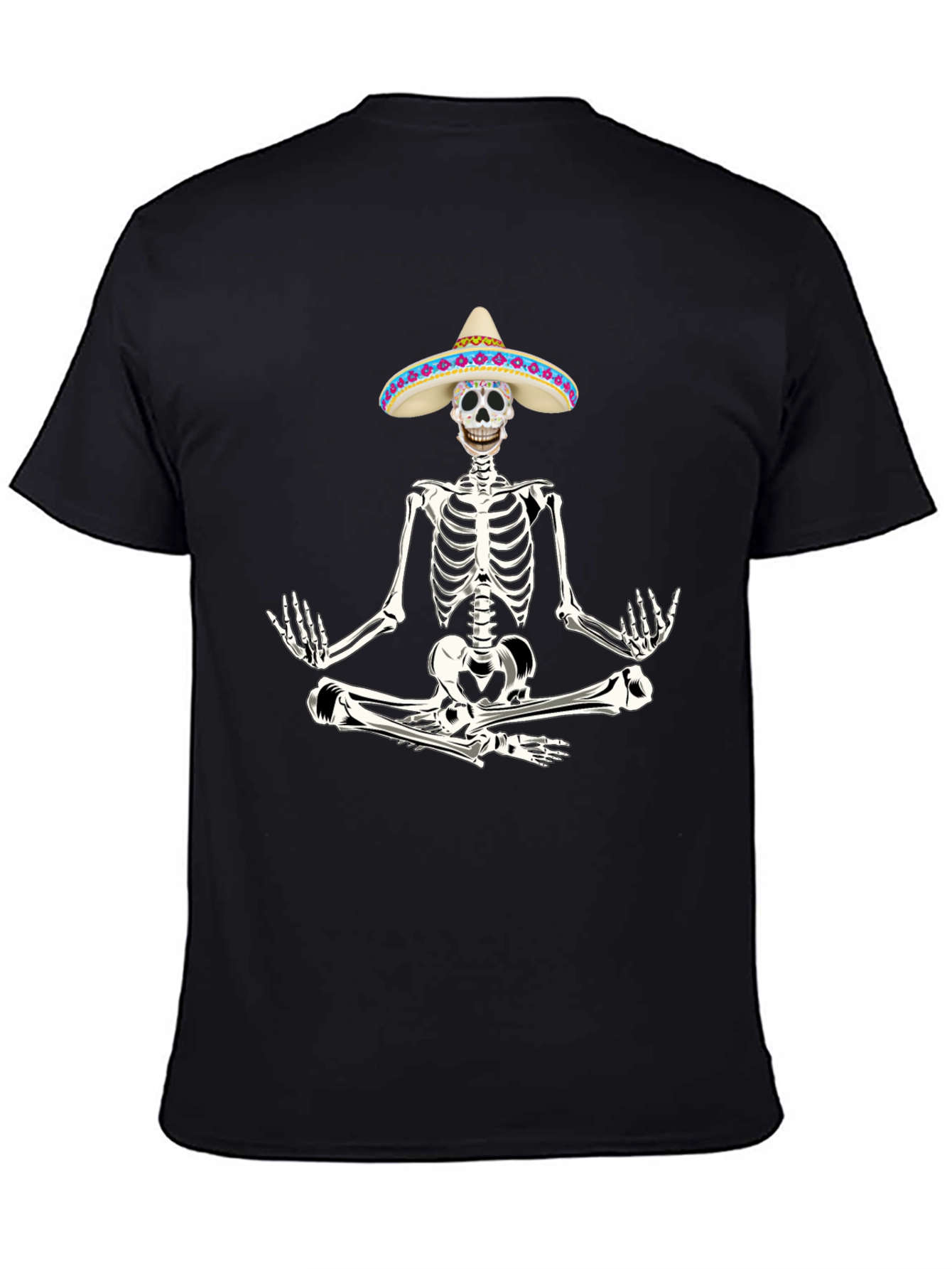 Meditating Skeleton in Sombrero T-Shirt