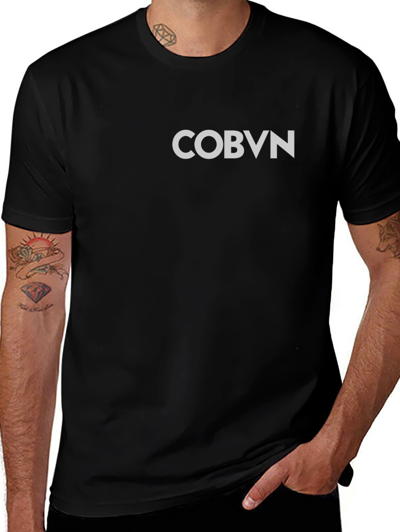COBVN Mens Black Graphic Tee