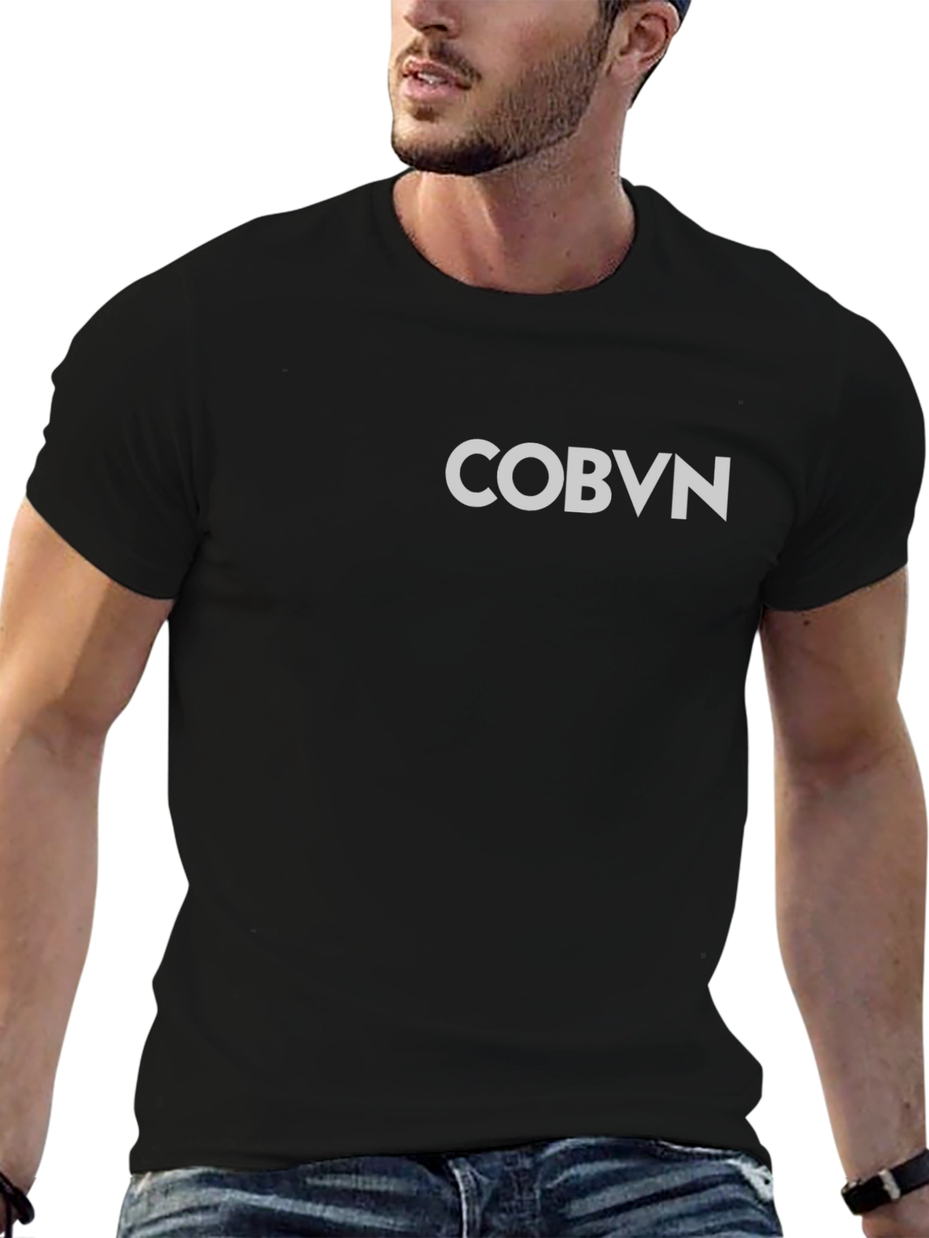 COBVN Mens Black Graphic Tee