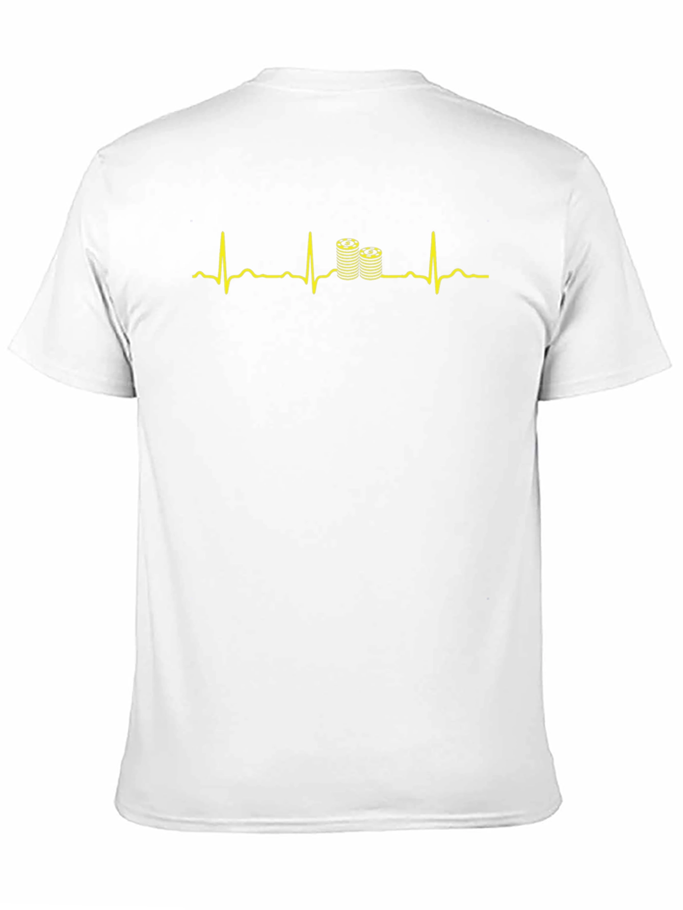 Poker Chip Heartbeat T-Shirt - Black Cotton Tee