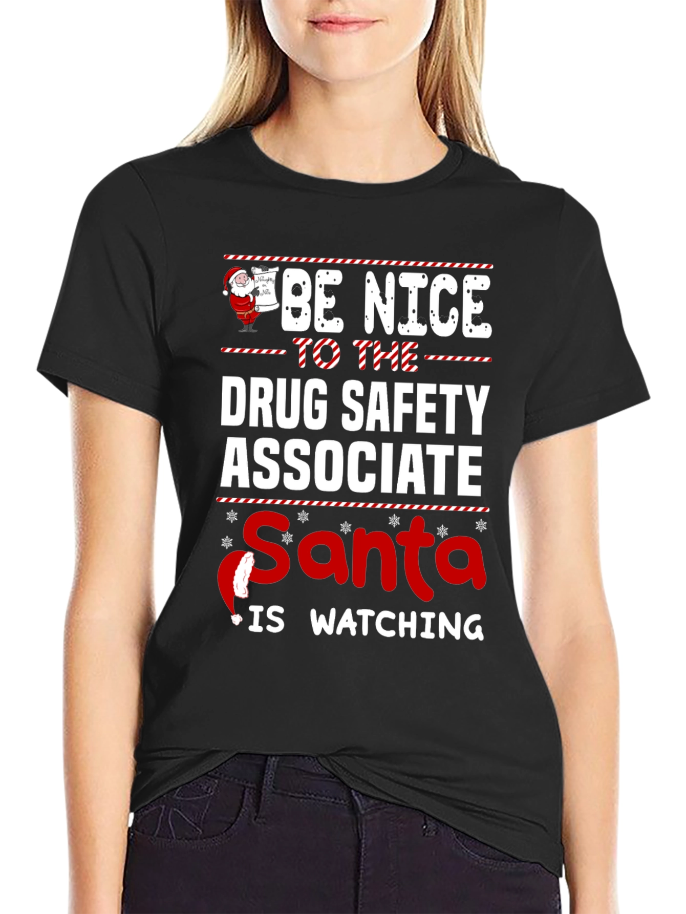 Drug Safety Associate Santa Watching T-Shirt