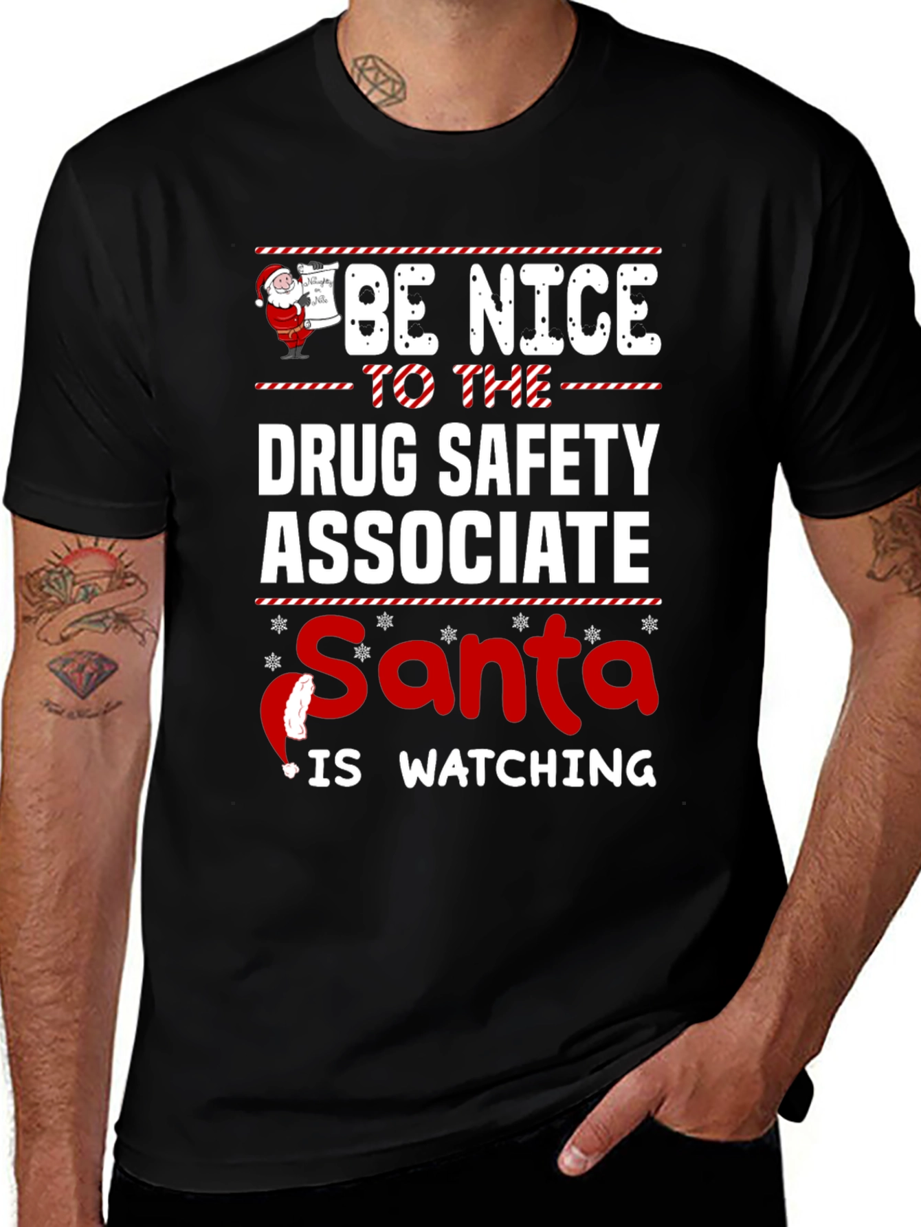 Drug Safety Associate Santa Watching T-Shirt