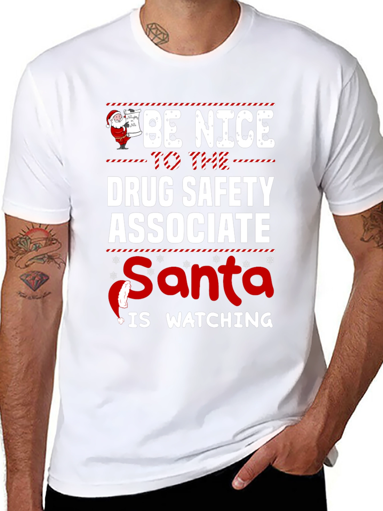 Drug Safety Associate Santa Watching T-Shirt