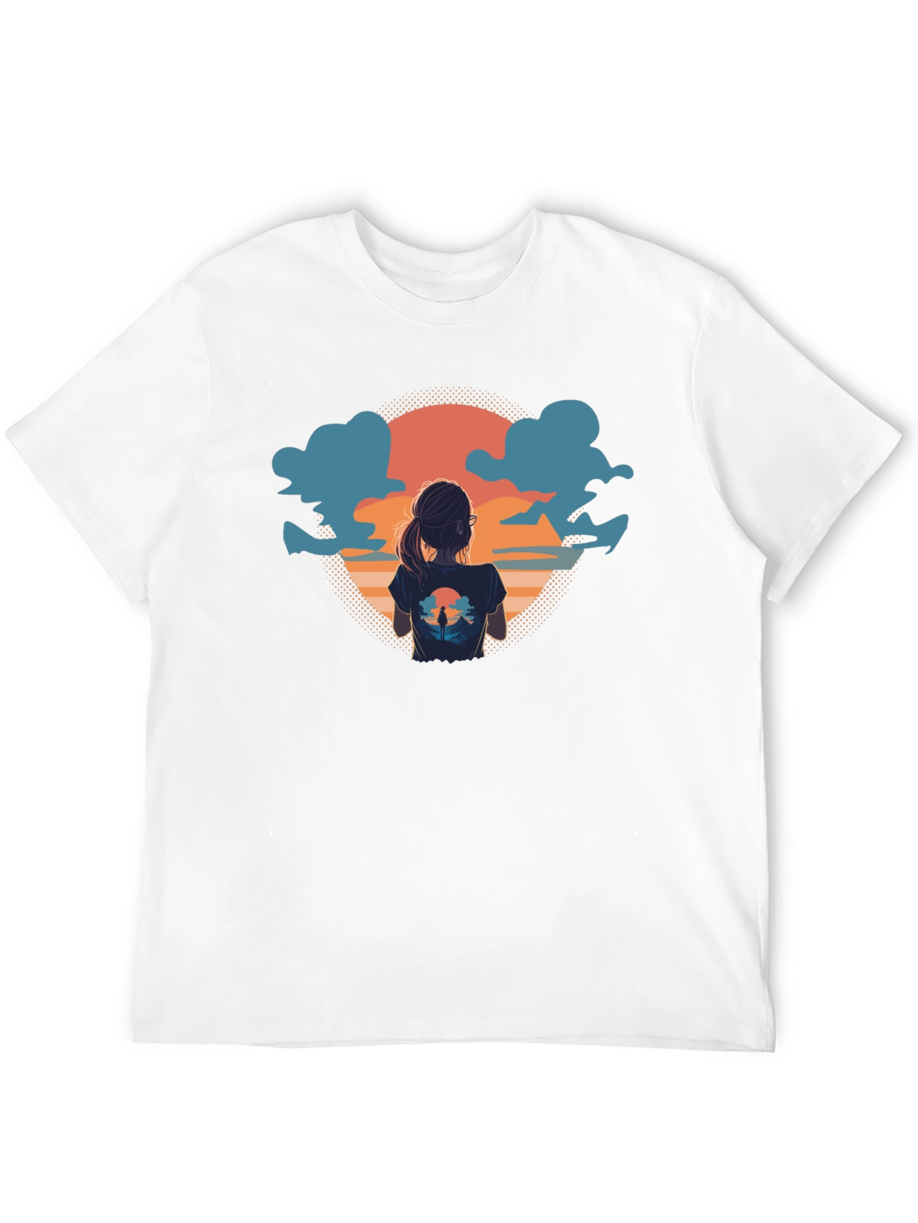 Sunset View Graphic Tee - Soft Black Cotton