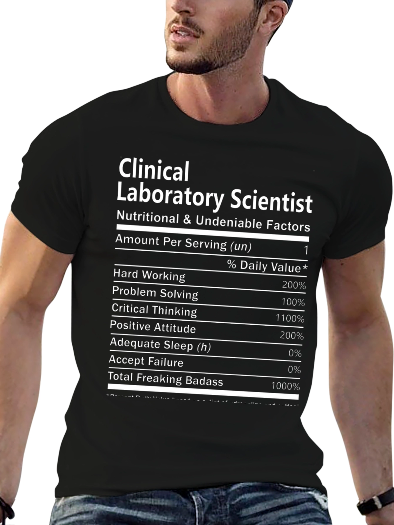 Clinical Lab Scientist T-Shirt - Nutrition Facts Funny Tee