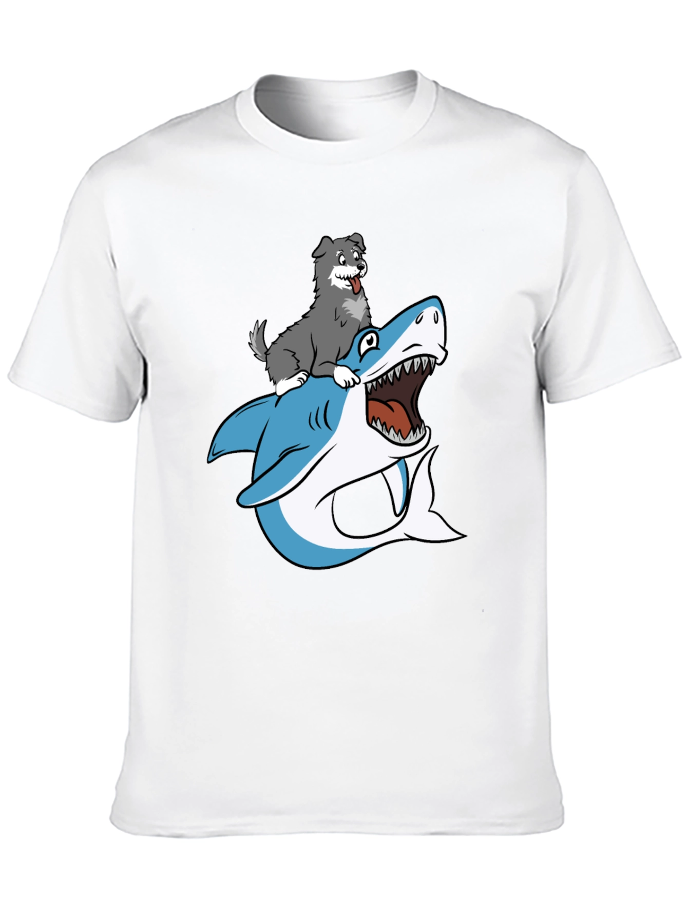 Dog Riding Shark Graphic Tee