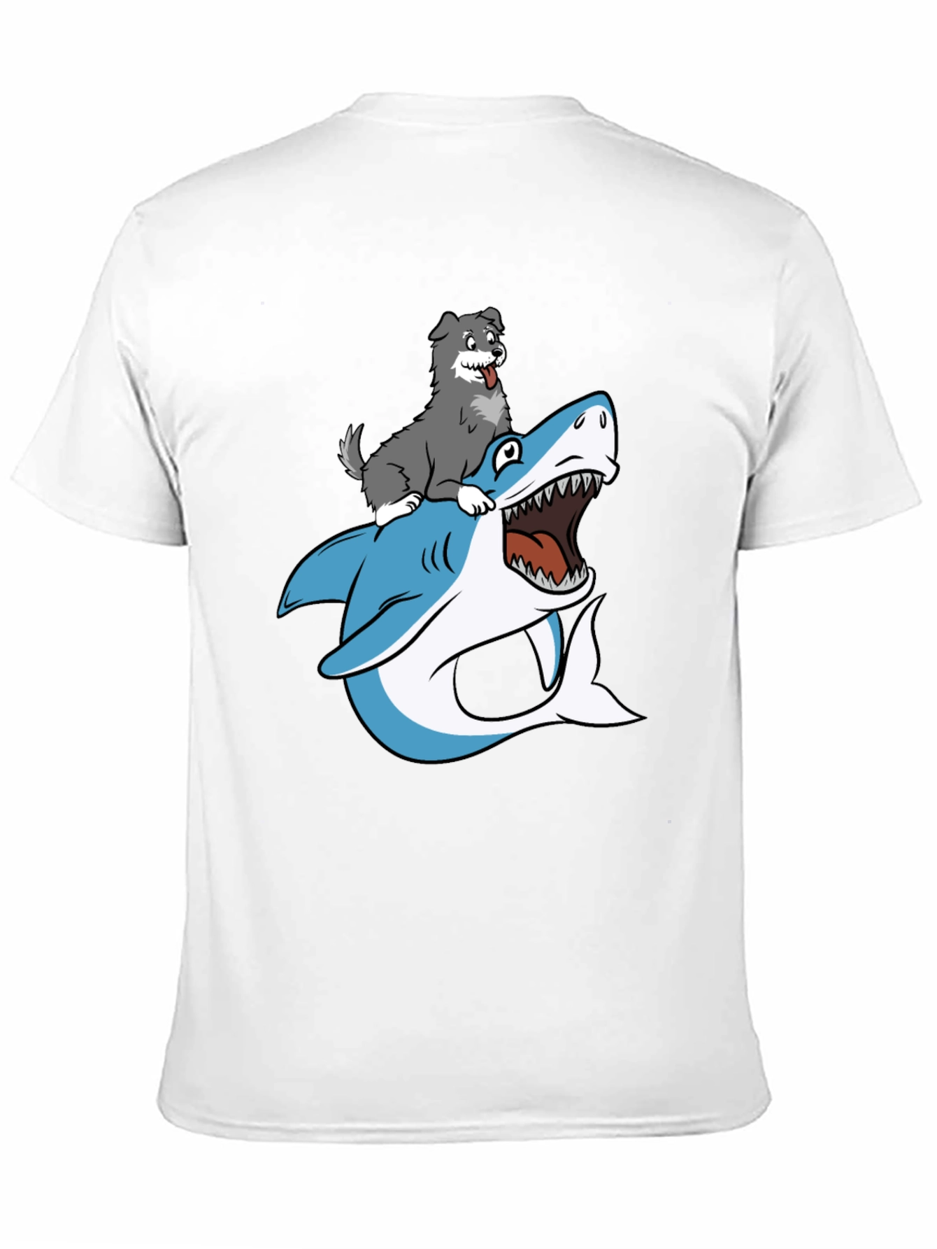 Dog Riding Shark Graphic Tee
