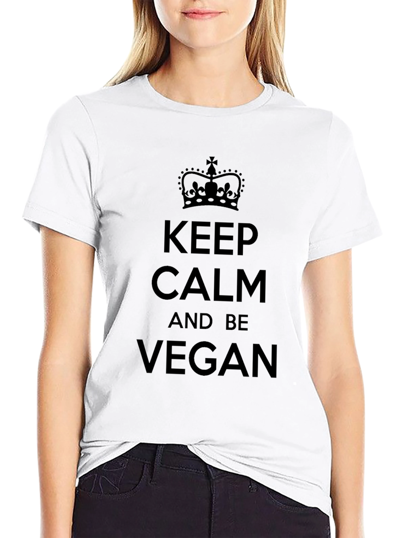 Keep Calm and Be Vegan Black T-Shirt